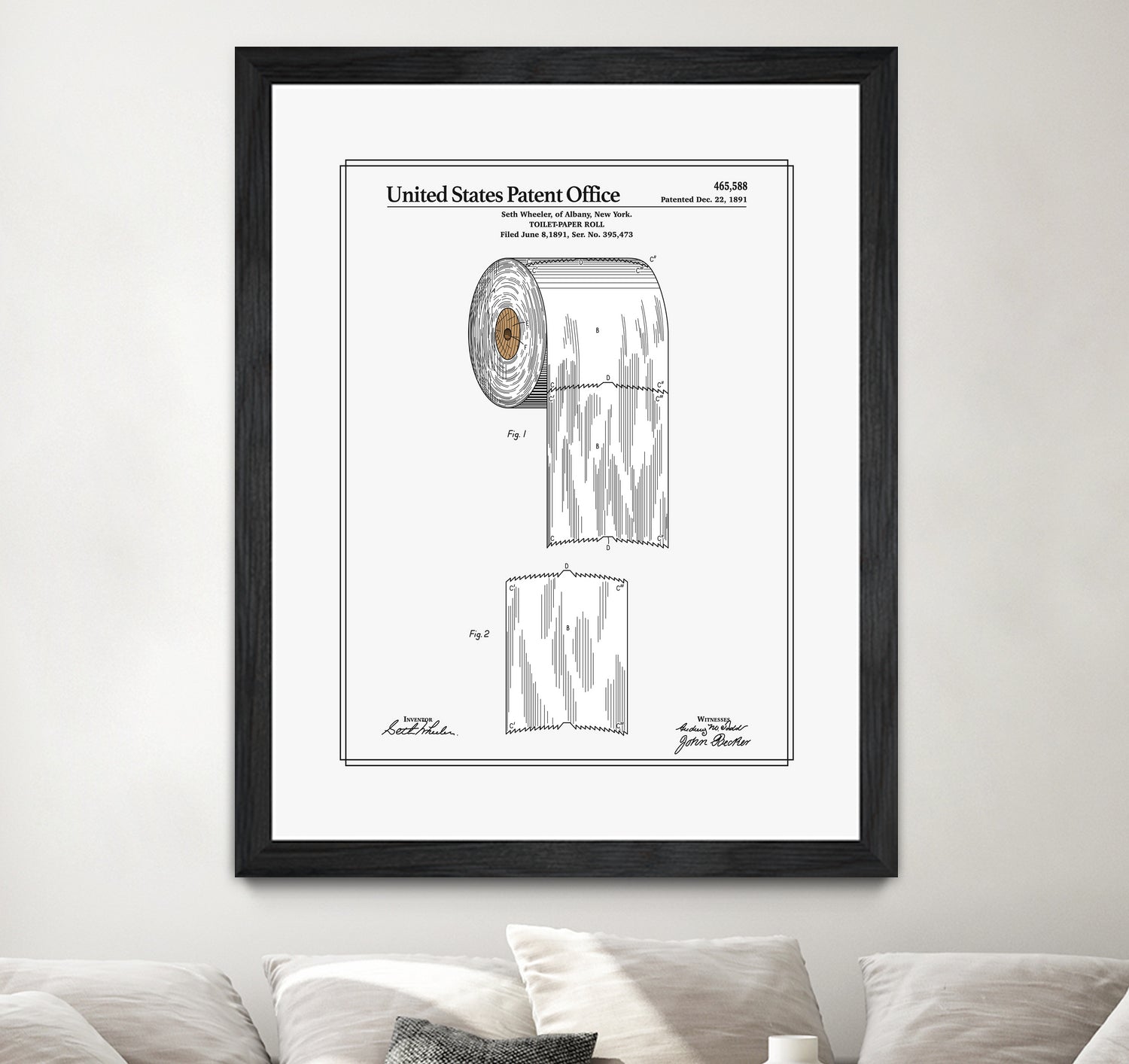 Toilet Paper Roll Patent by Finlay McNevin on GIANT ART - white typography