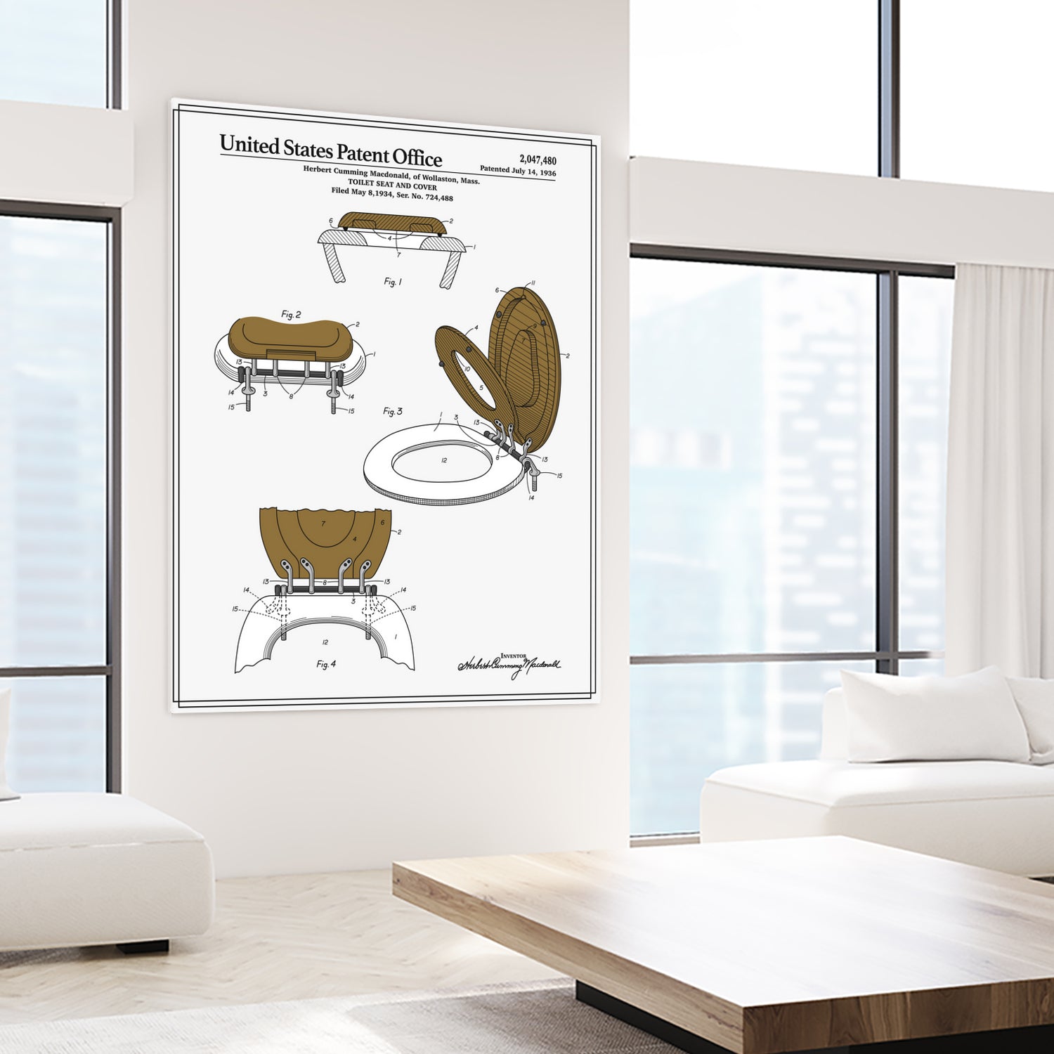 Toilet Seat and Cover Patent by Finlay McNevin on GIANT ART - white typography