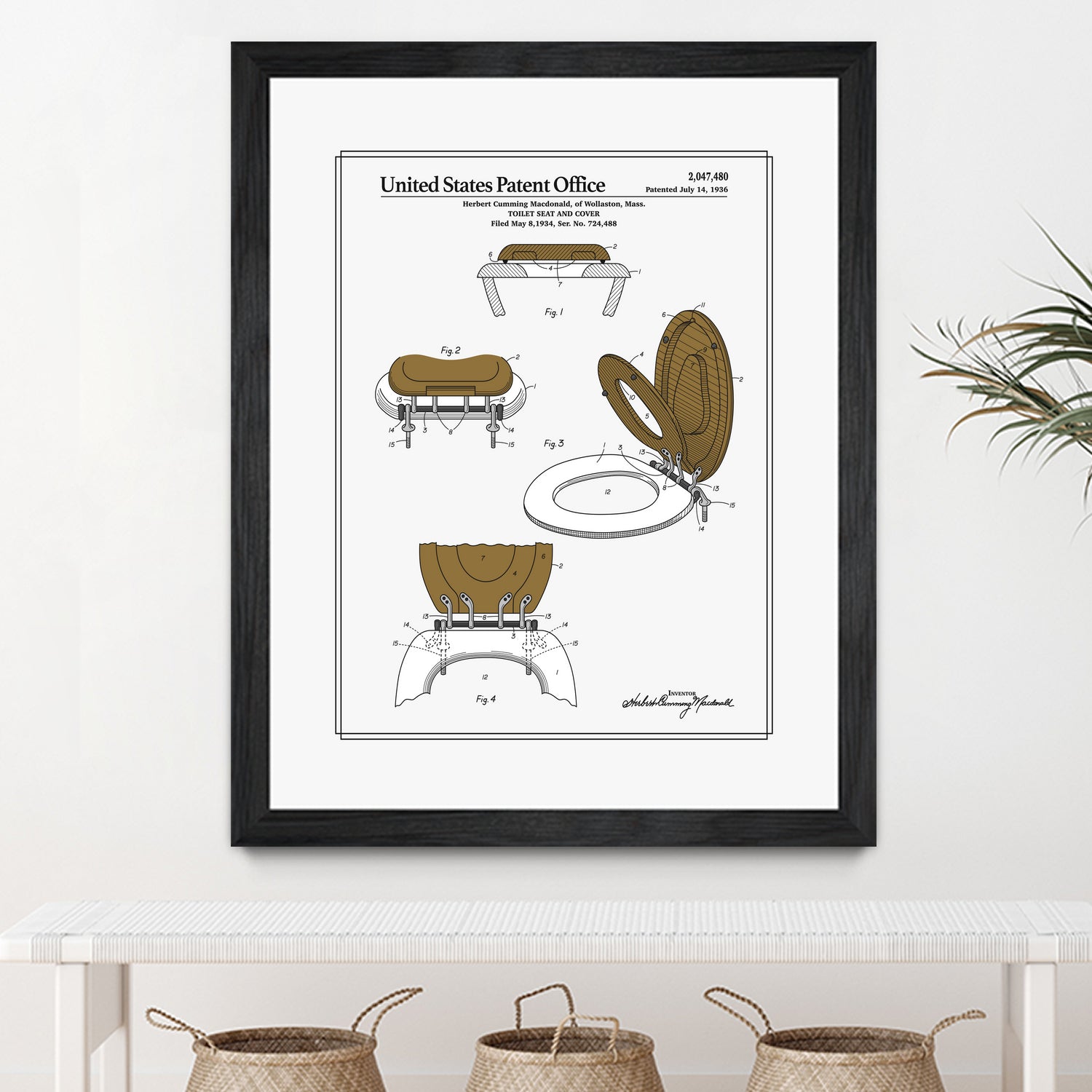 Toilet Seat and Cover Patent by Finlay McNevin on GIANT ART - white typography