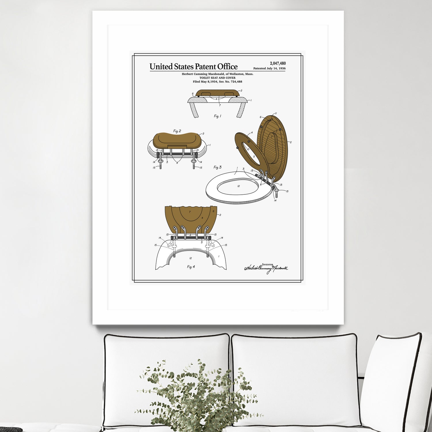 Toilet Seat and Cover Patent by Finlay McNevin on GIANT ART - white typography