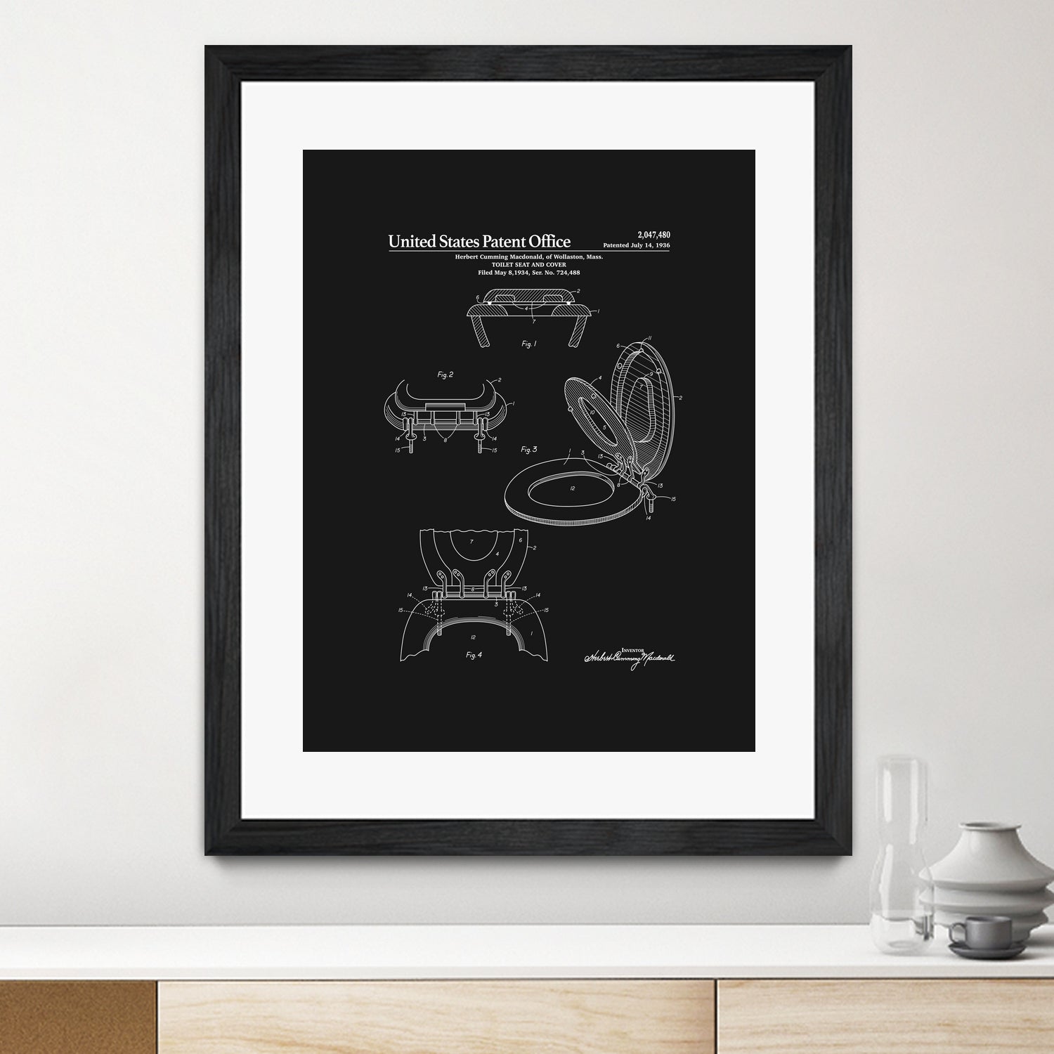 Toilet Seat and Cover Patent - Black by Finlay McNevin on GIANT ART - black typography