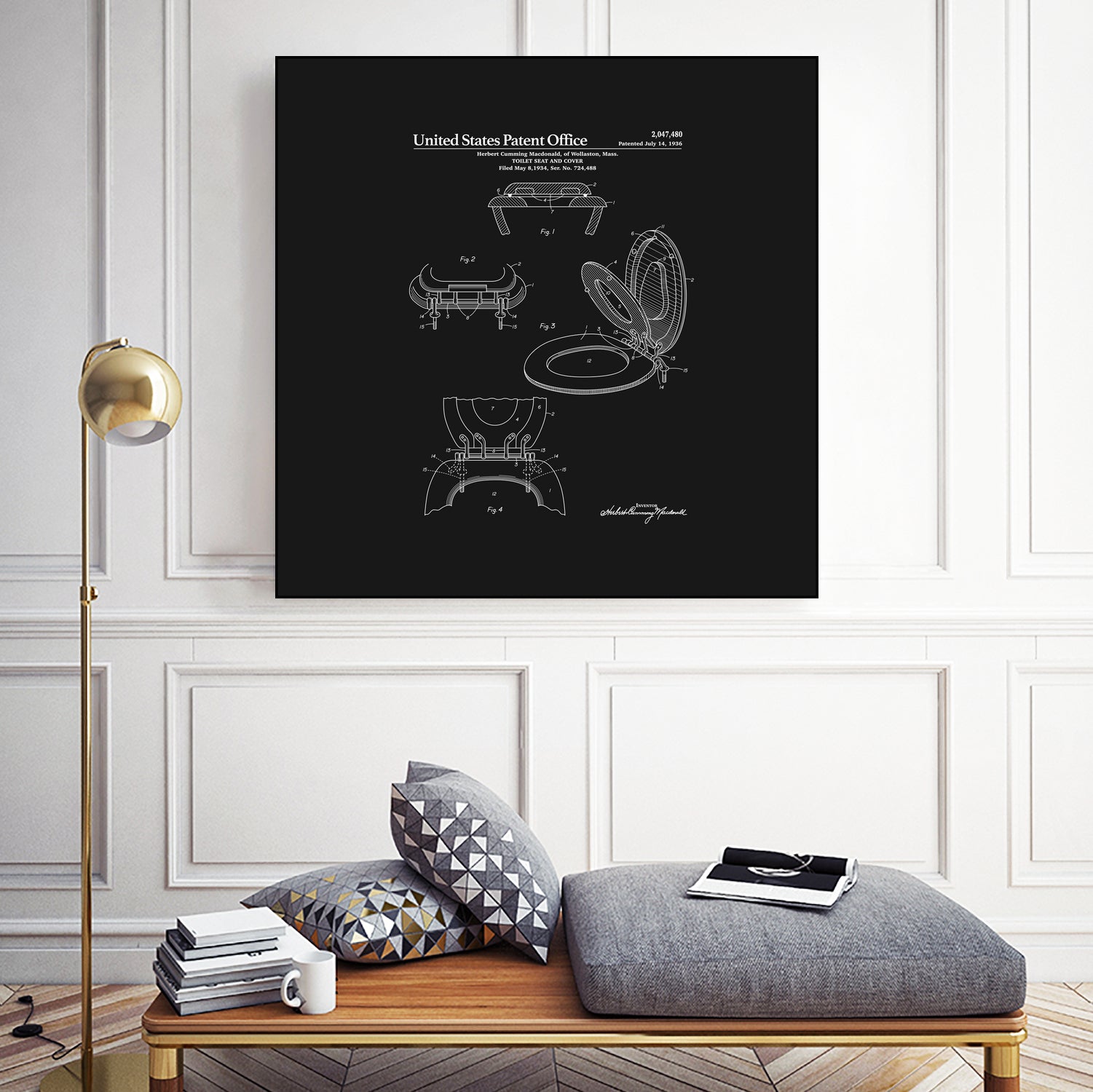 Toilet Seat and Cover Patent - Black by Finlay McNevin on GIANT ART - black typography