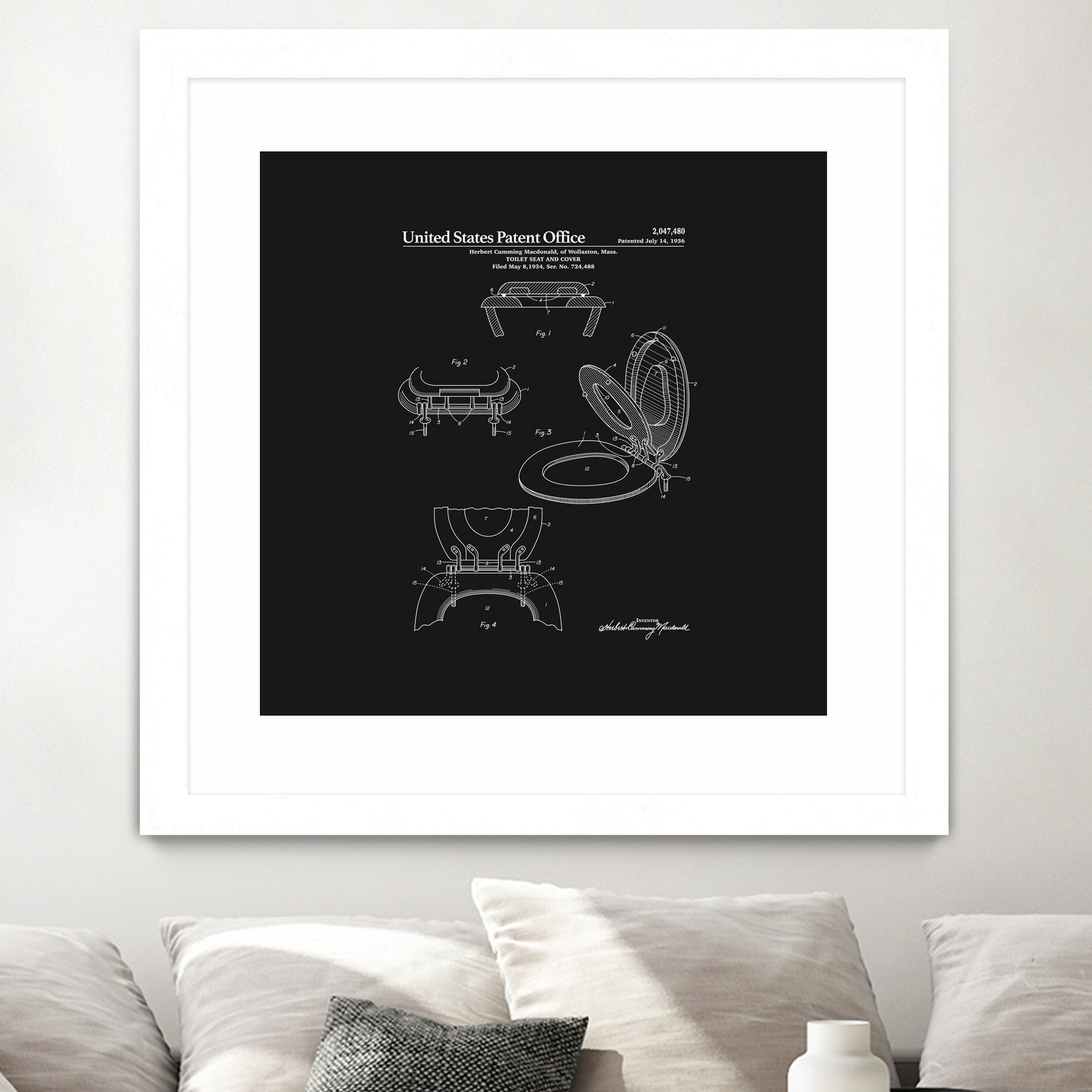 Toilet Seat and Cover Patent - Black by Finlay McNevin on GIANT ART - black typography