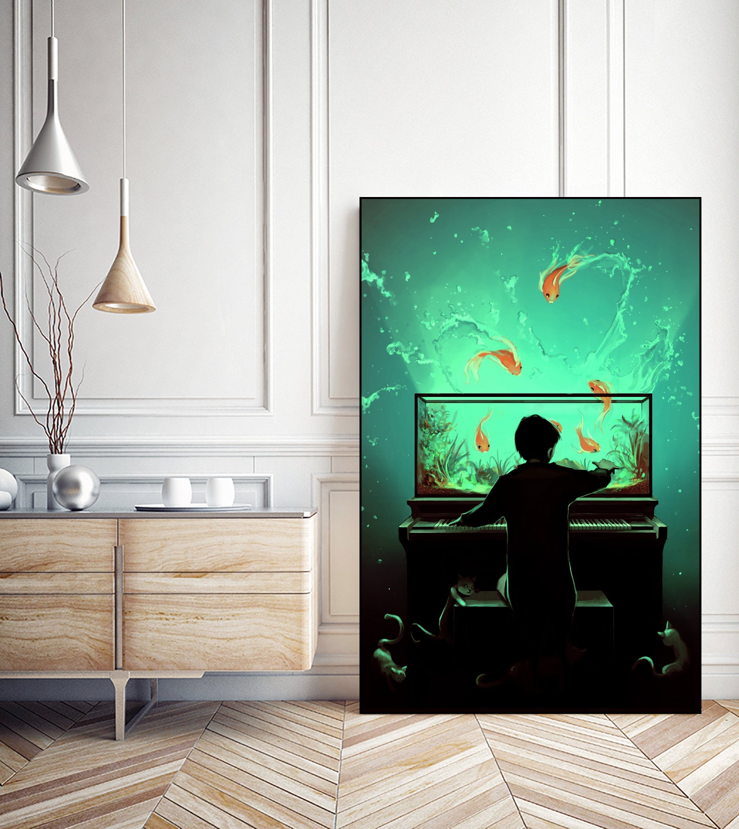 Le Pianoquarium by Cyril Rolando on GIANT ART - green digital painting