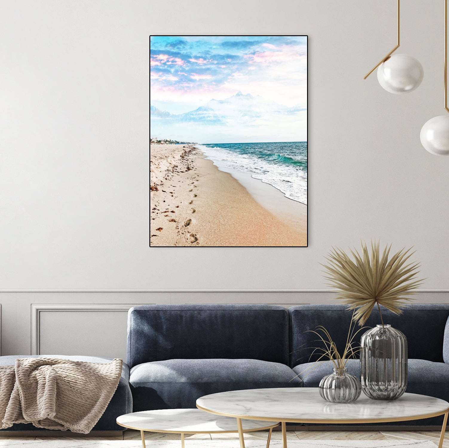 A Walk On The Beach by Uma Gokhale on GIANT ART - blue photo illustration