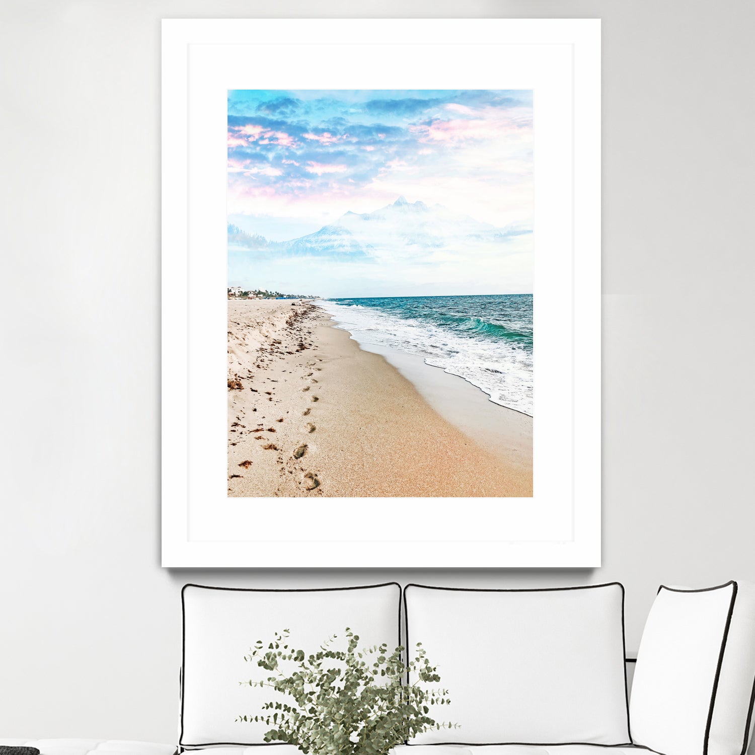 A Walk On The Beach by Uma Gokhale on GIANT ART - blue photo illustration