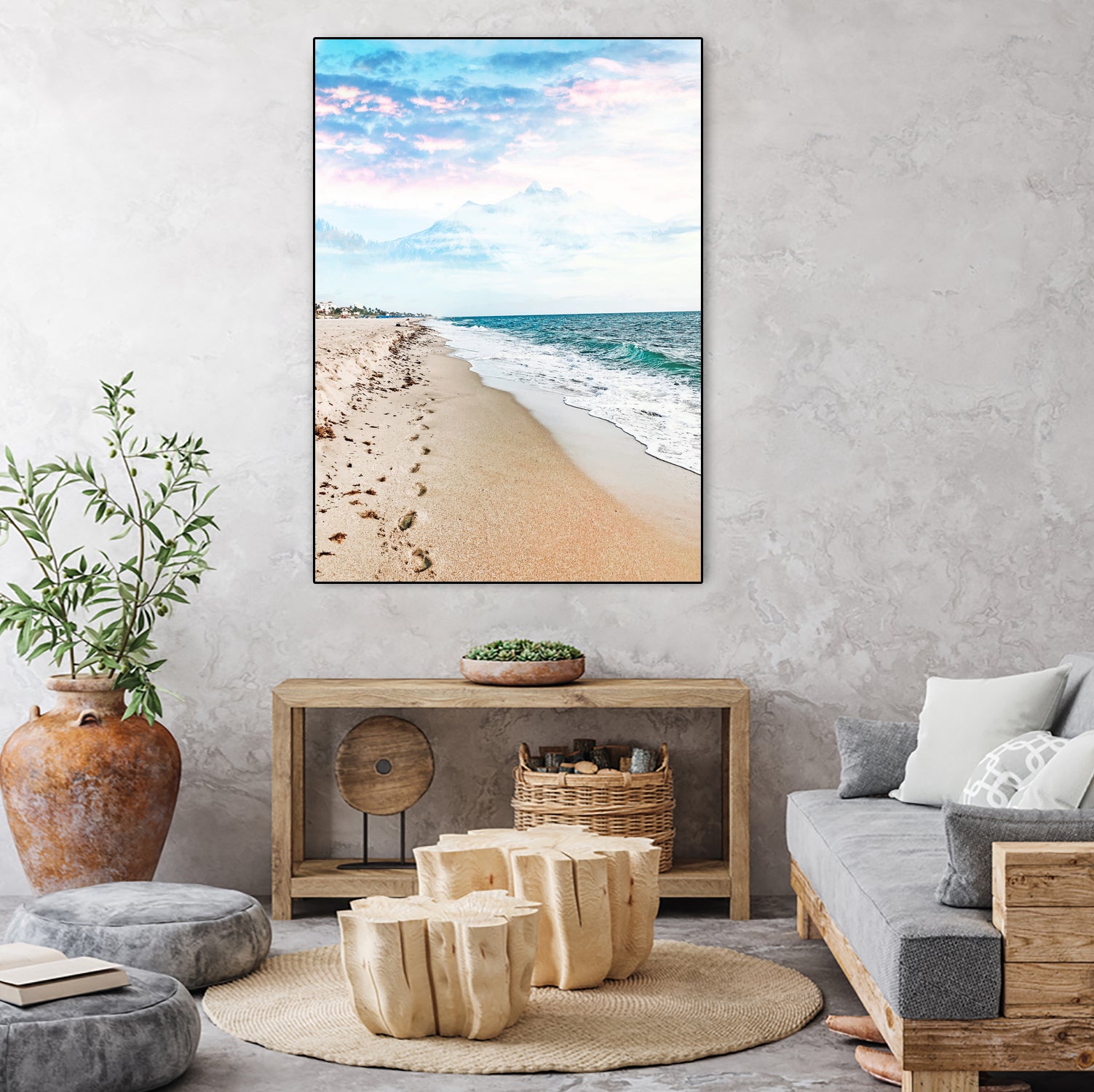 A Walk On The Beach by Uma Gokhale on GIANT ART - blue photo illustration