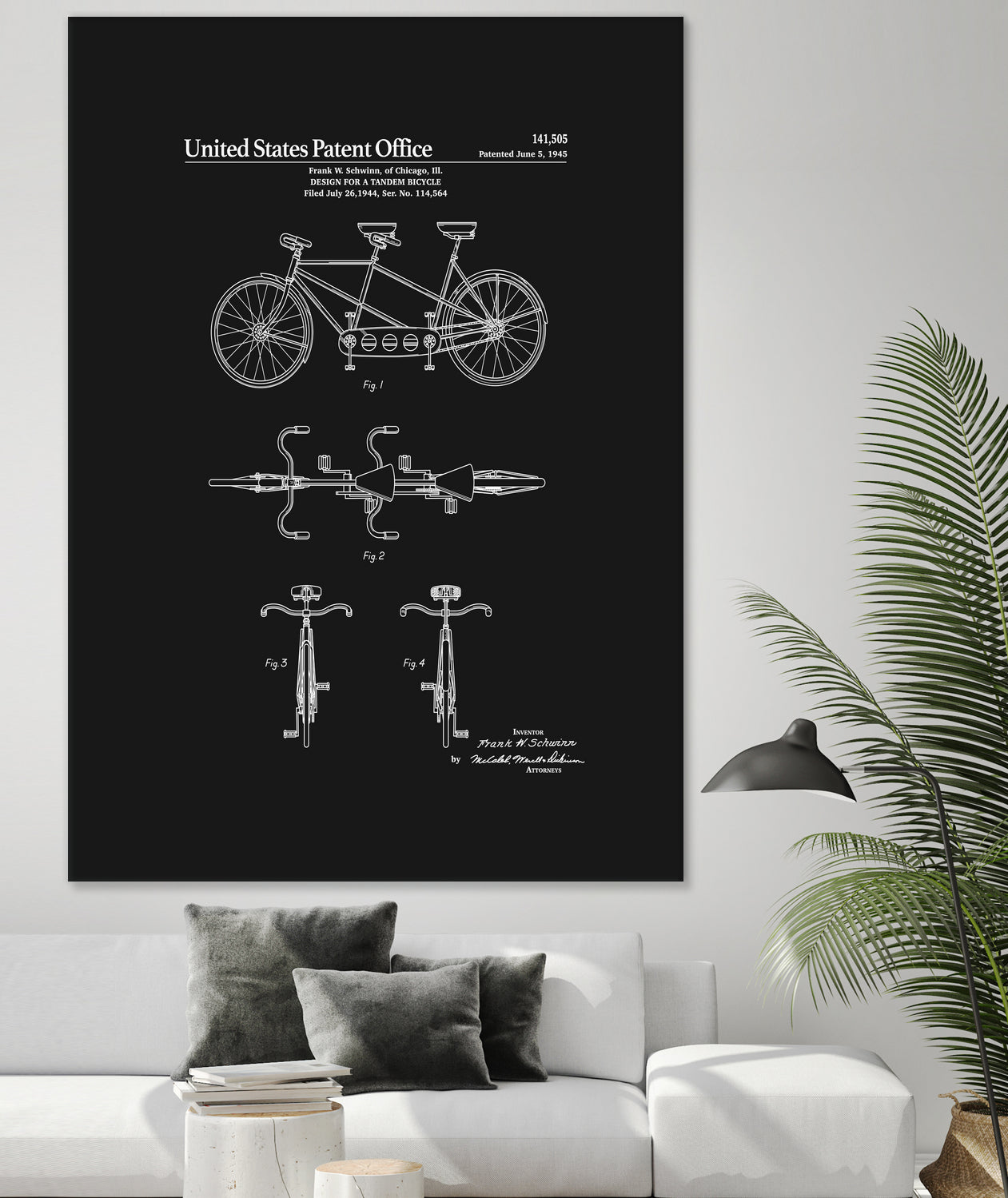 Tandem Bicycle Patent - Black by Finlay McNevin on GIANT ART - black typography