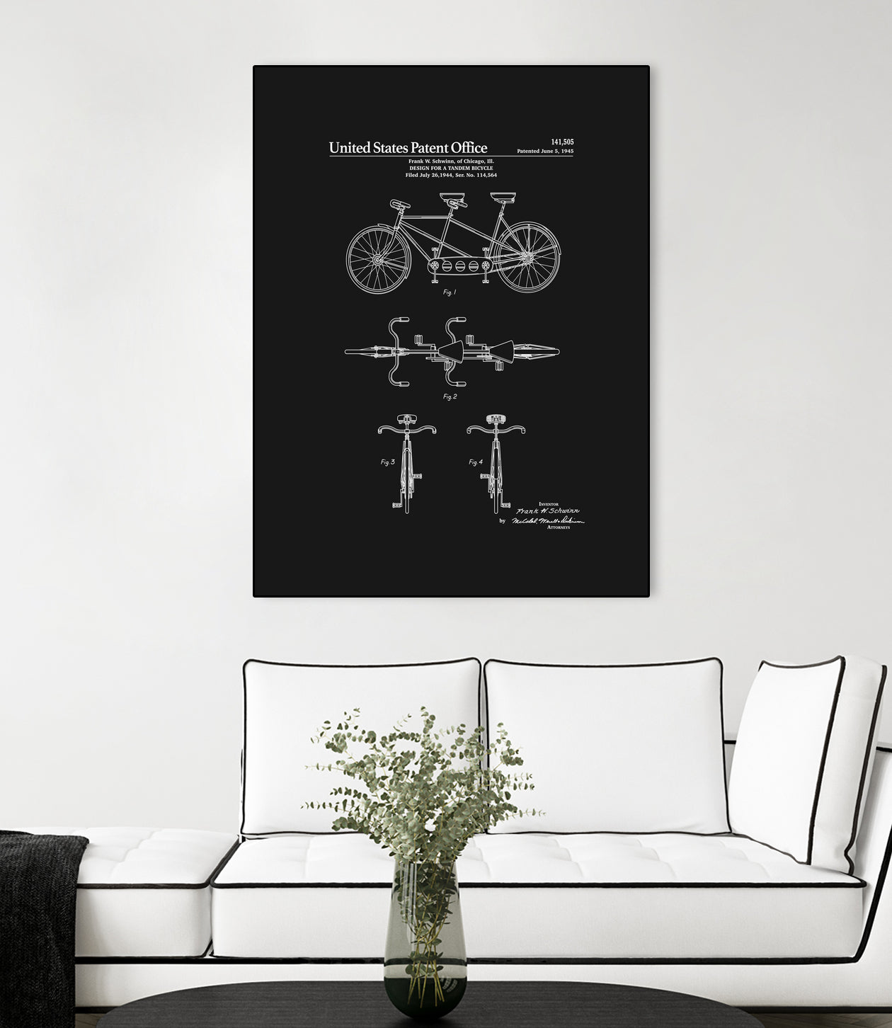 Tandem Bicycle Patent - Black by Finlay McNevin on GIANT ART - black typography