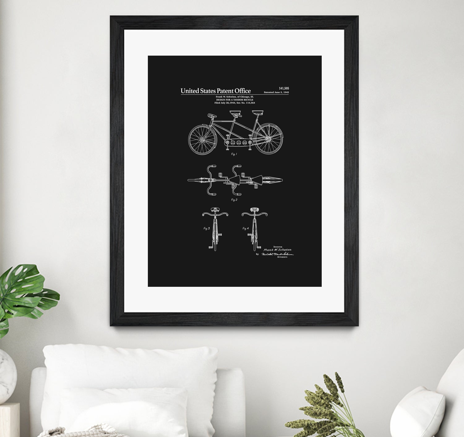 Tandem Bicycle Patent - Black by Finlay McNevin on GIANT ART - black typography