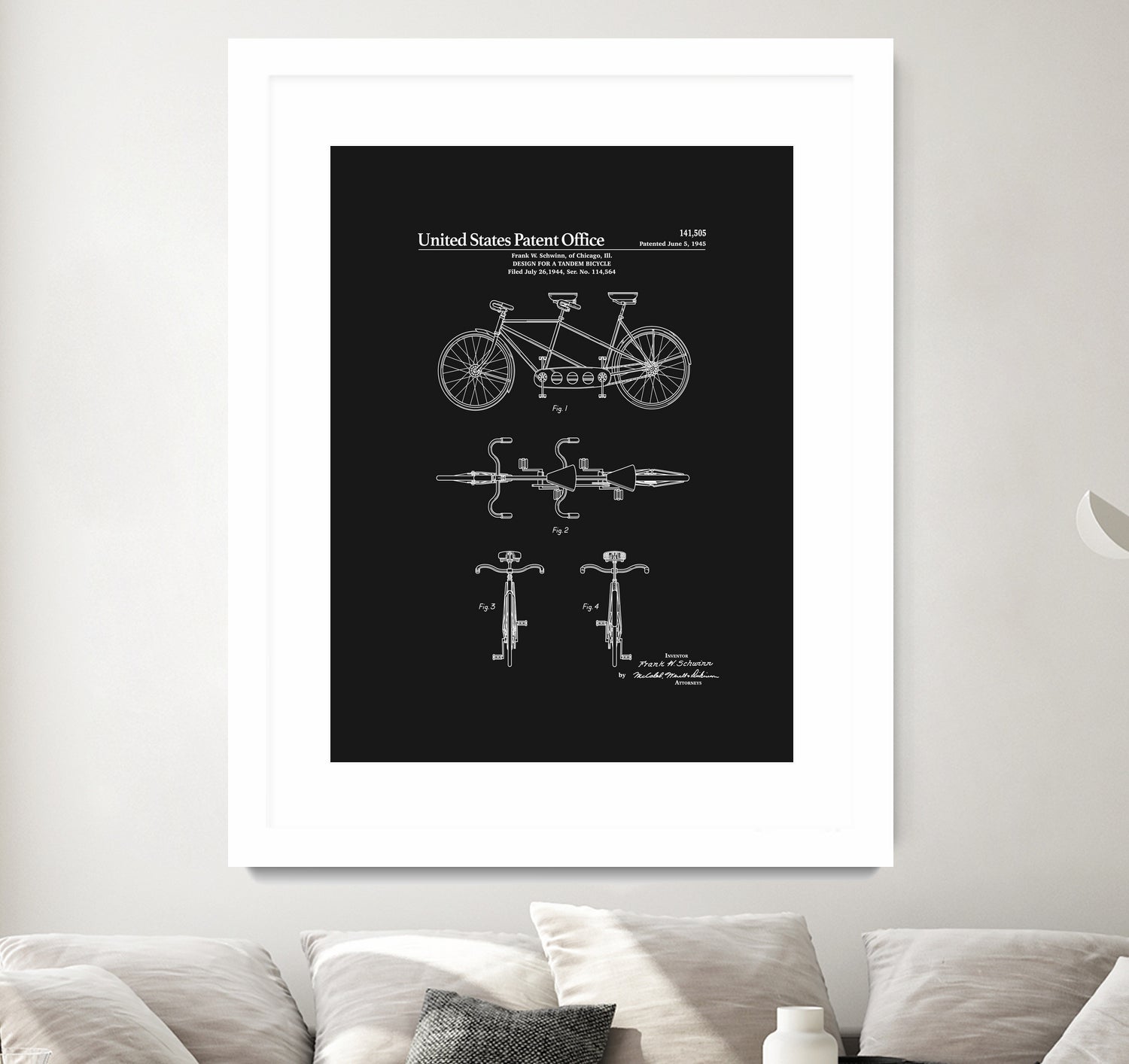 Tandem Bicycle Patent - Black by Finlay McNevin on GIANT ART - black typography