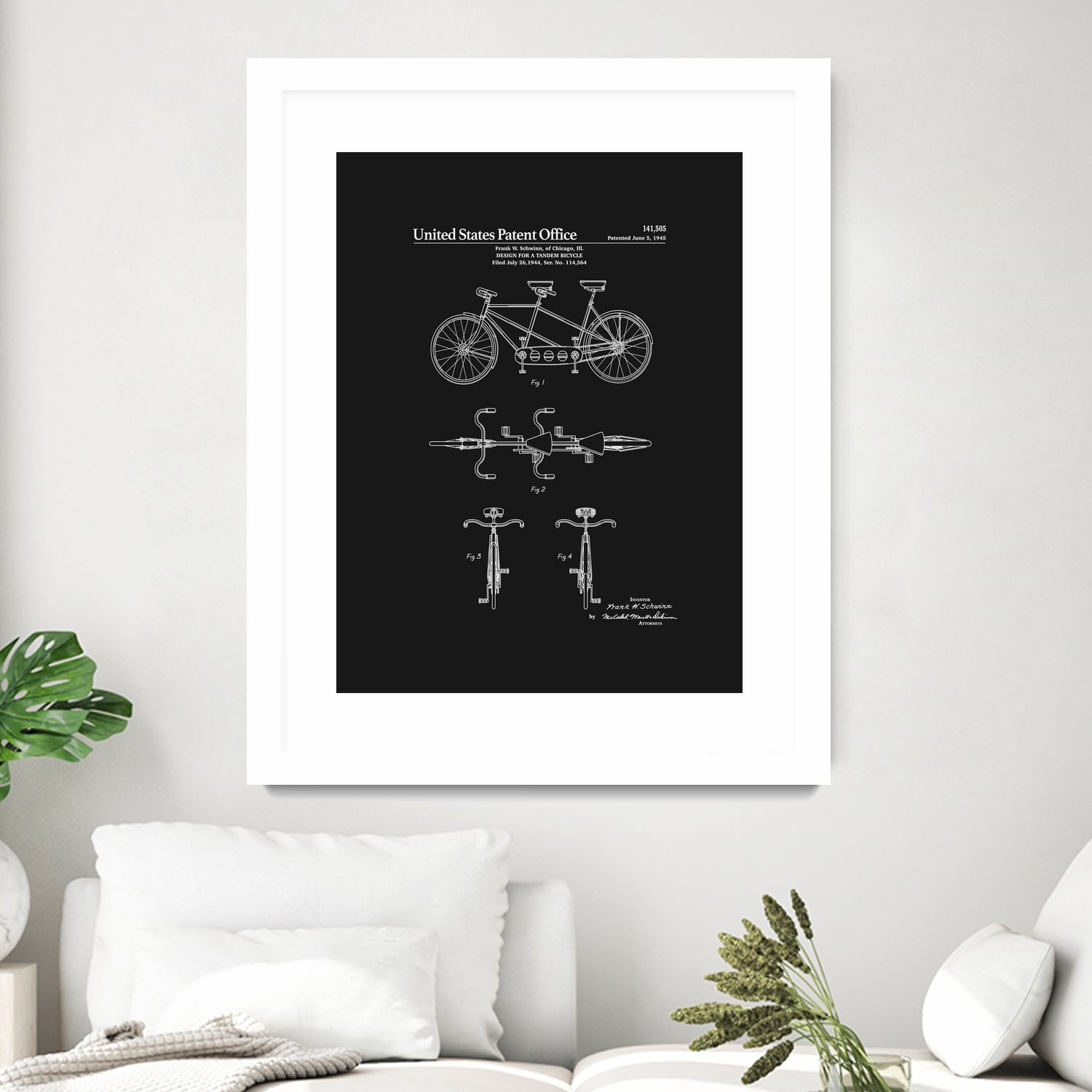 Tandem Bicycle Patent - Black by Finlay McNevin on GIANT ART - black typography