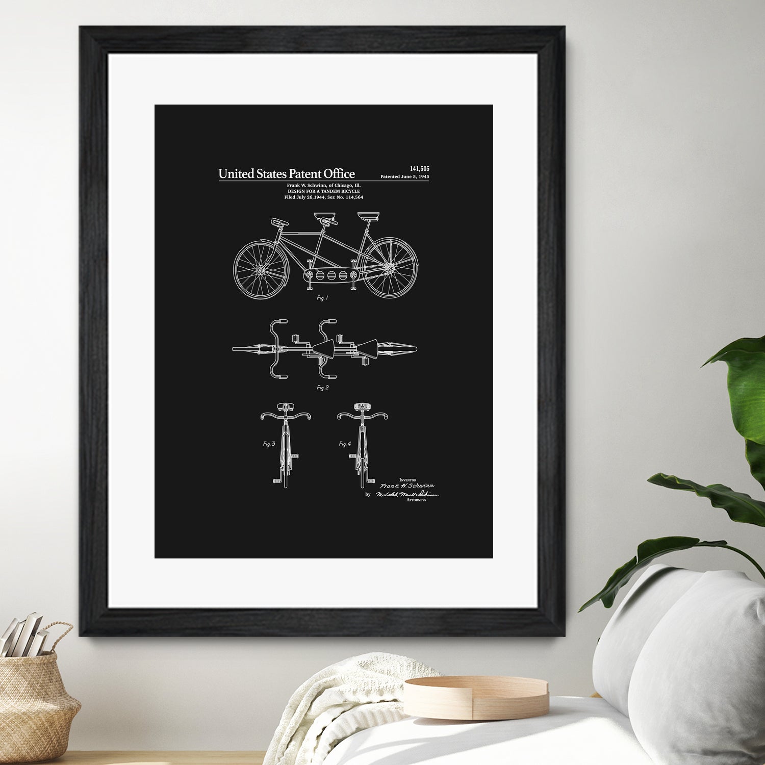 Tandem Bicycle Patent - Black by Finlay McNevin on GIANT ART - black typography