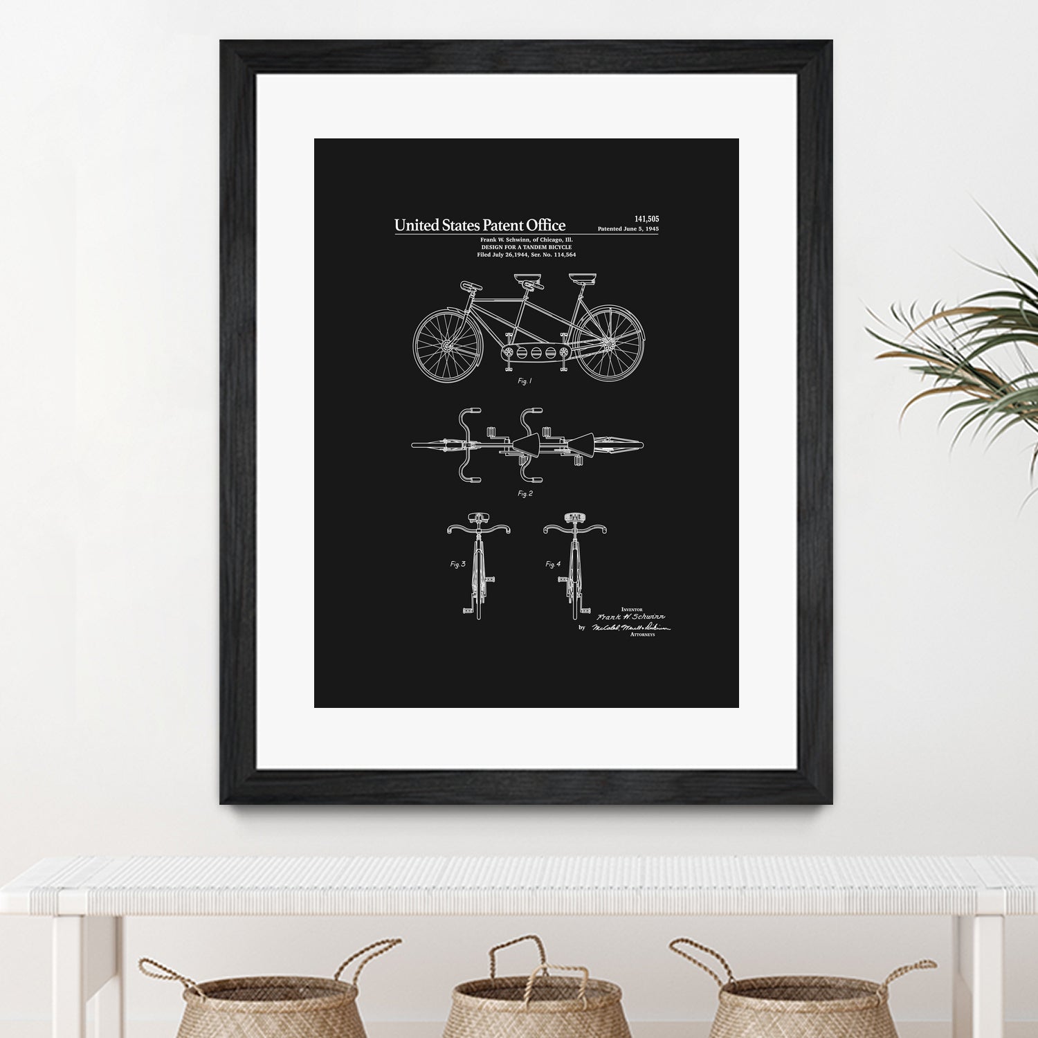 Tandem Bicycle Patent - Black by Finlay McNevin on GIANT ART - black typography