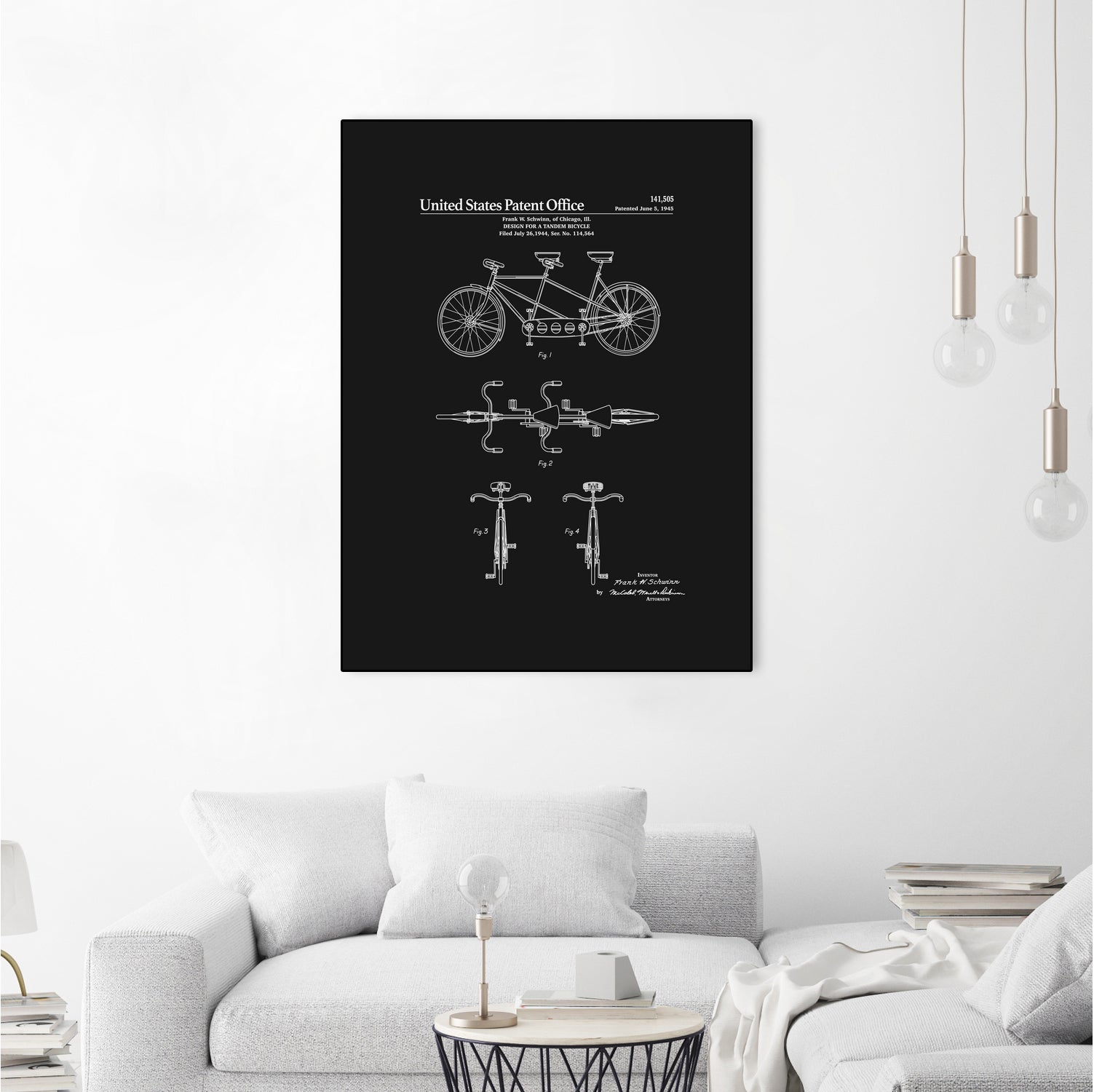 Tandem Bicycle Patent - Black by Finlay McNevin on GIANT ART - black typography