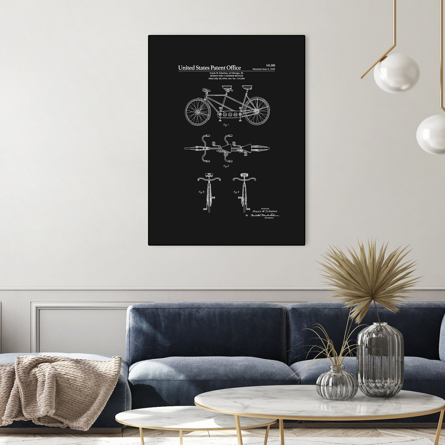 Tandem Bicycle Patent - Black by Finlay McNevin on GIANT ART - black typography