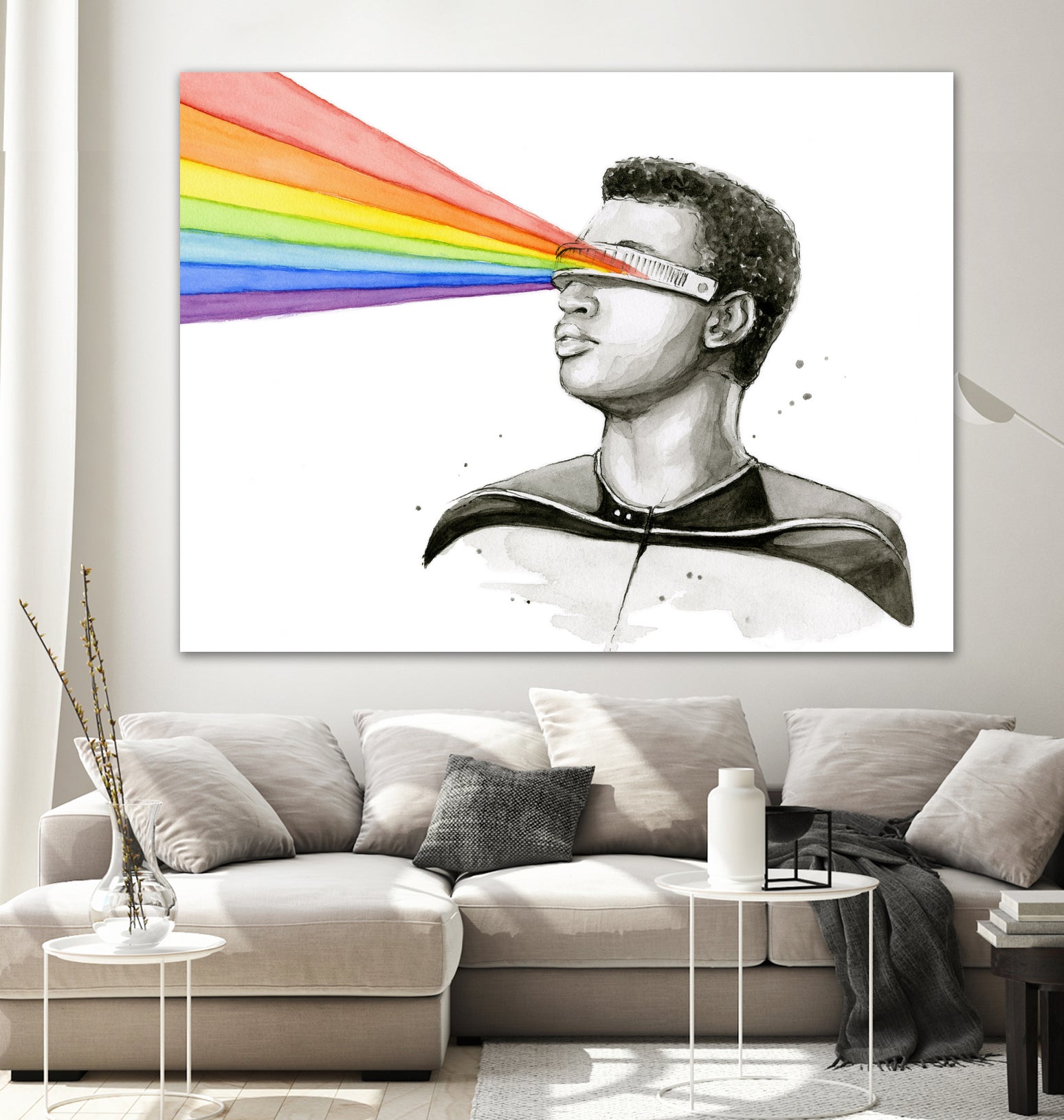 Geordi Sees the Rainbow by Olga Shvartsur on GIANT ART - black mixed media