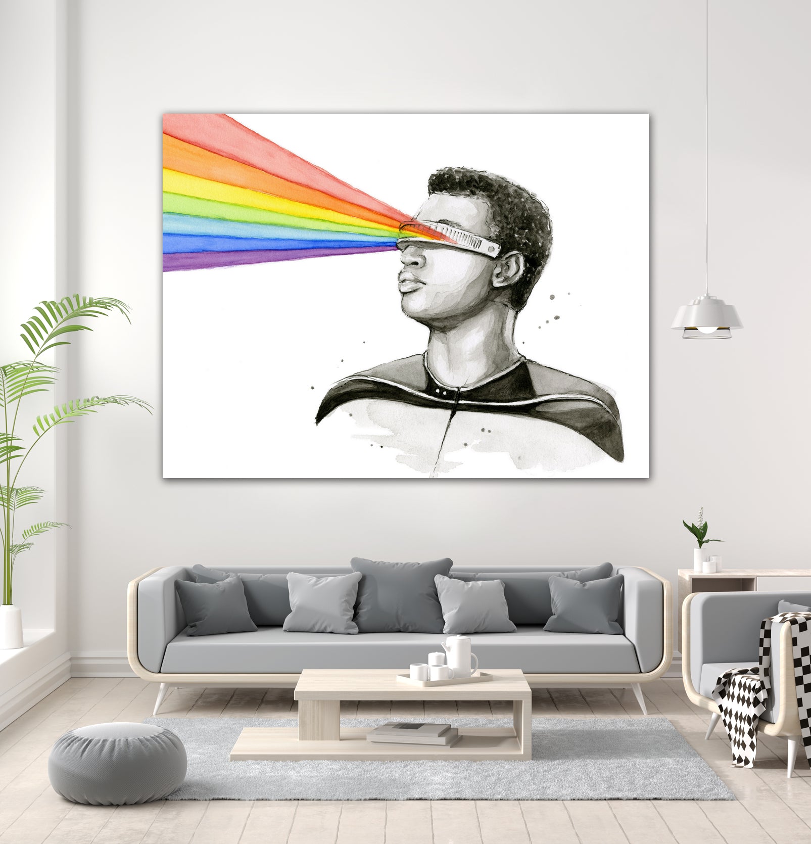 Geordi Sees the Rainbow by Olga Shvartsur on GIANT ART - black mixed media