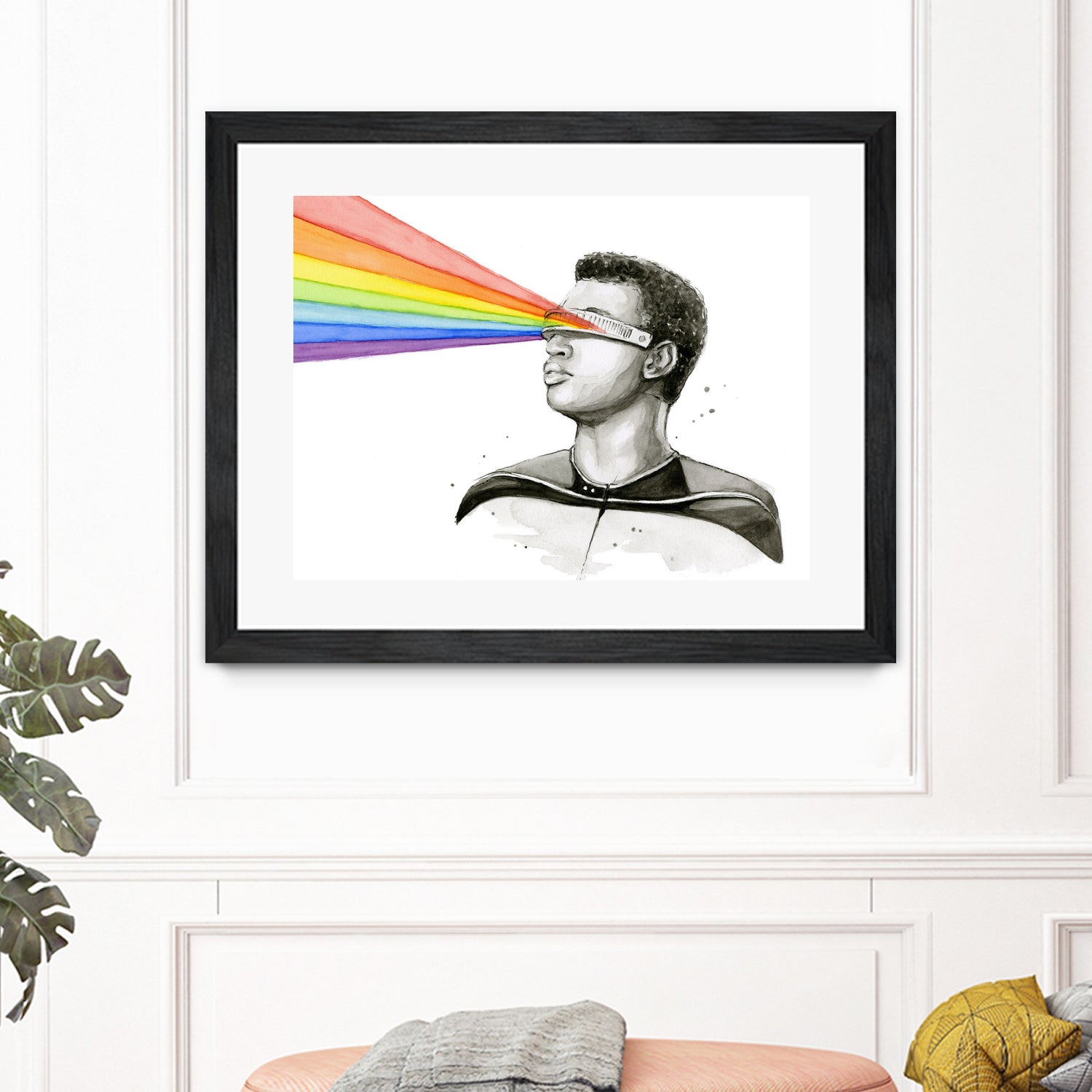 Geordi Sees the Rainbow by Olga Shvartsur on GIANT ART - black mixed media