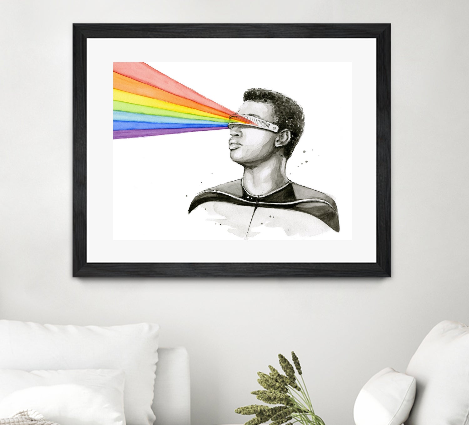 Geordi Sees the Rainbow by Olga Shvartsur on GIANT ART - black mixed media