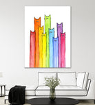 Rainbow of Cats by Olga Shvartsur on GIANT ART - pink mixed media