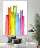 Rainbow of Cats by Olga Shvartsur on GIANT ART - pink mixed media