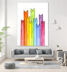 Rainbow of Cats by Olga Shvartsur on GIANT ART - pink mixed media