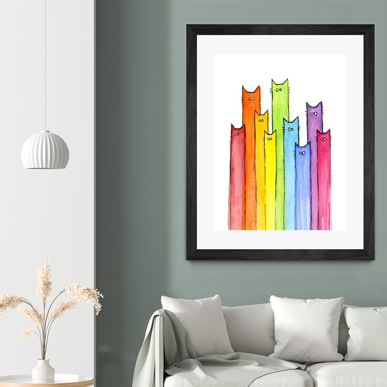 Rainbow of Cats by Olga Shvartsur on GIANT ART - pink mixed media