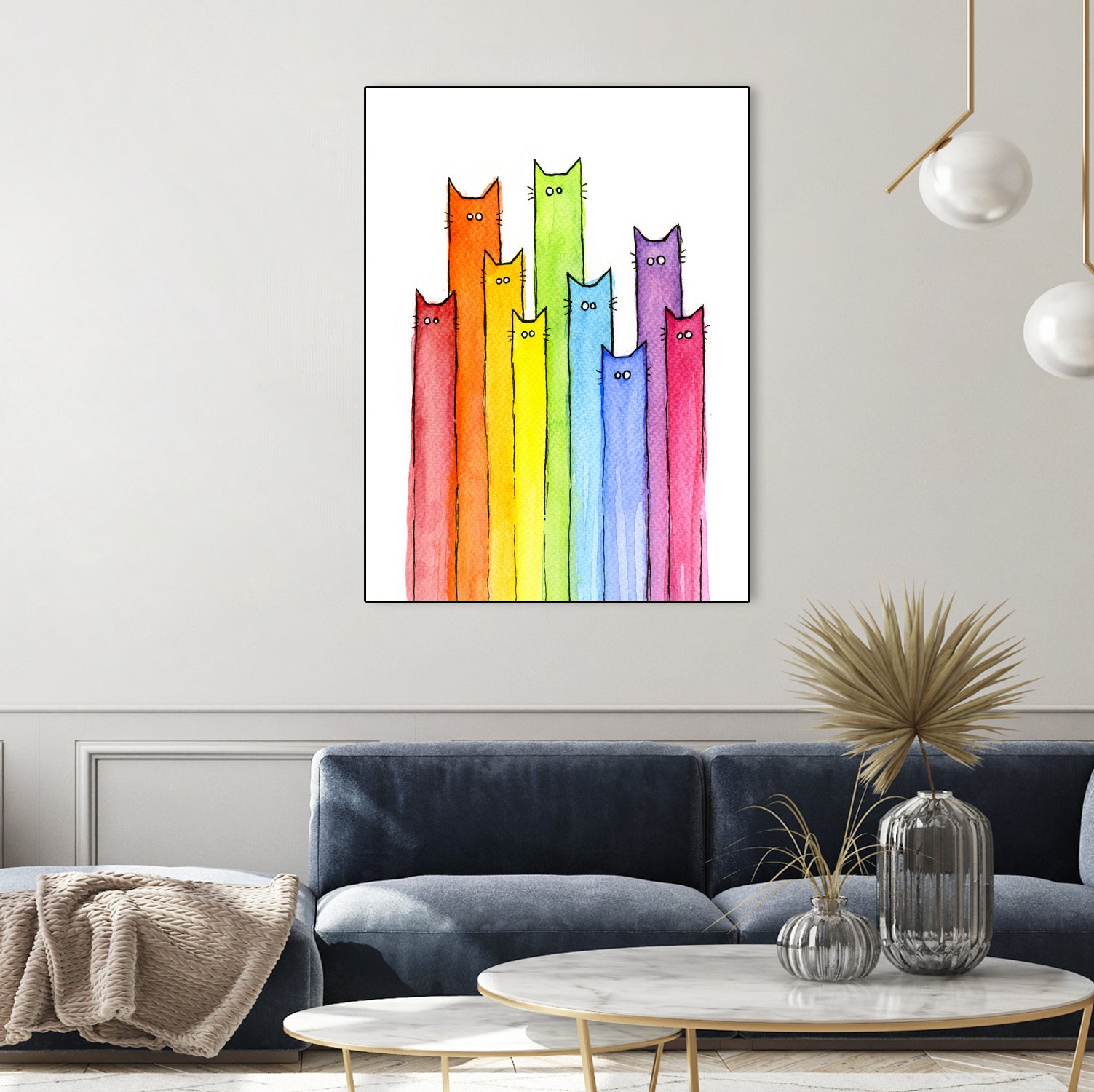 Rainbow of Cats by Olga Shvartsur on GIANT ART - pink mixed media