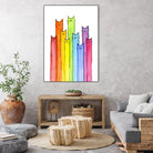 Rainbow of Cats by Olga Shvartsur on GIANT ART - pink mixed media