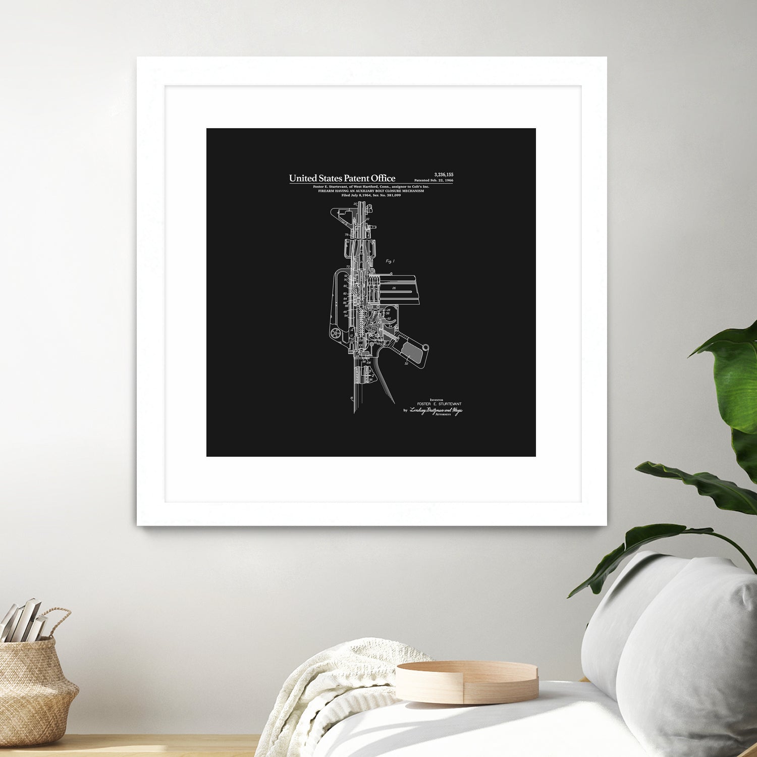 AR-15 Semi-Automatic Rifle Patent - Black by Finlay McNevin on GIANT ART - black typography