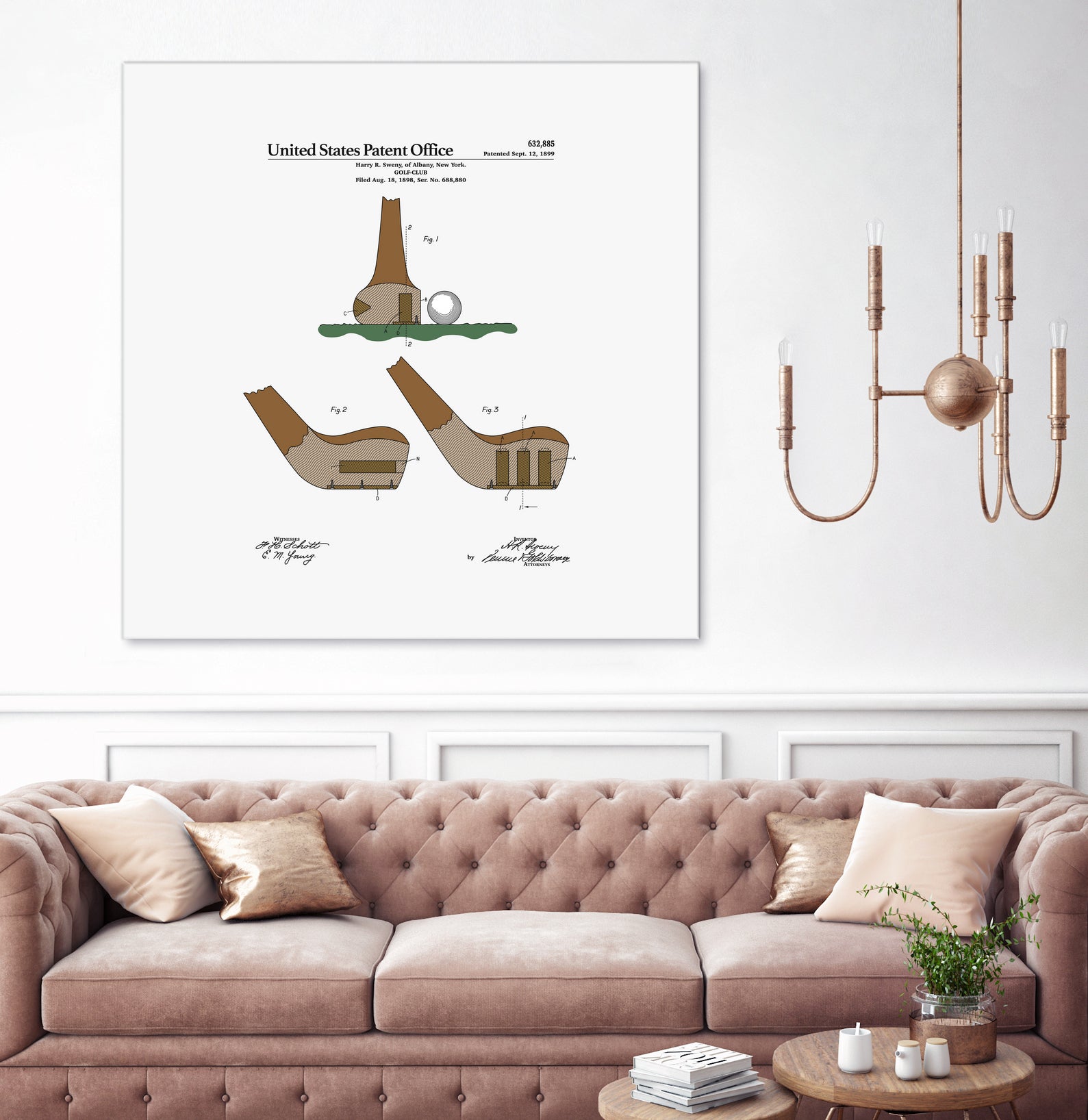 Golf Club Patent by Finlay McNevin on GIANT ART - white typography