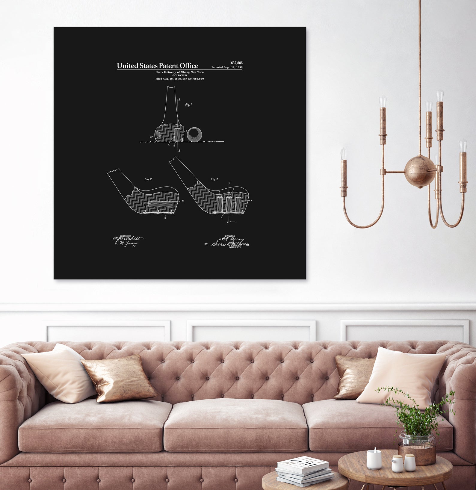 Golf Club Patent - Black by Finlay McNevin on GIANT ART - black typography