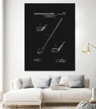 Golf Club Patent v2 - Black by Finlay McNevin on GIANT ART - black typography