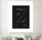 Golf Club Patent v2 - Black by Finlay McNevin on GIANT ART - black typography