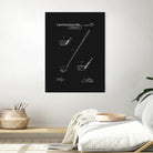 Golf Club Patent v2 - Black by Finlay McNevin on GIANT ART - black typography