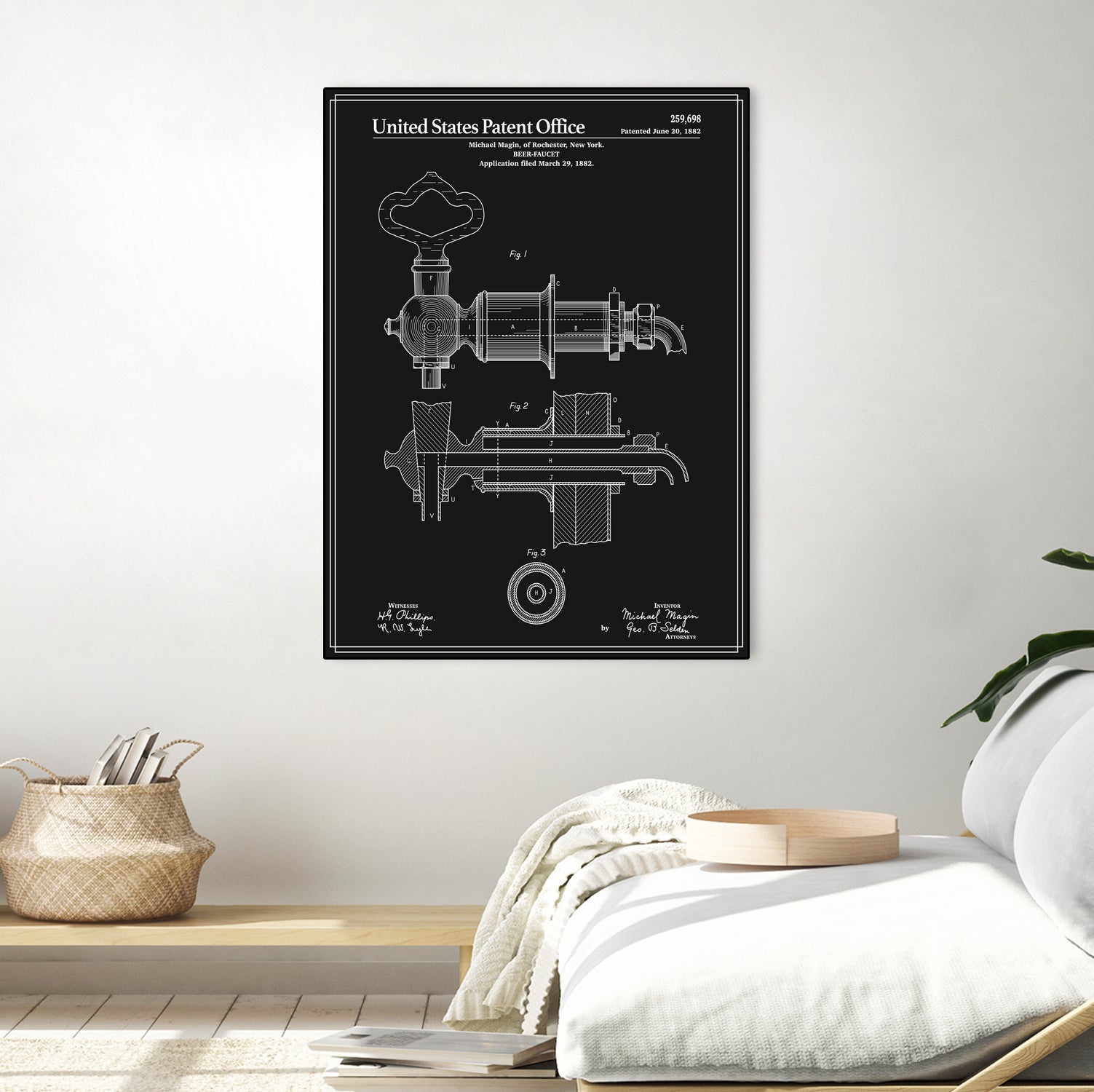 Beer Faucet Patent - Black by Finlay McNevin on GIANT ART - black typography