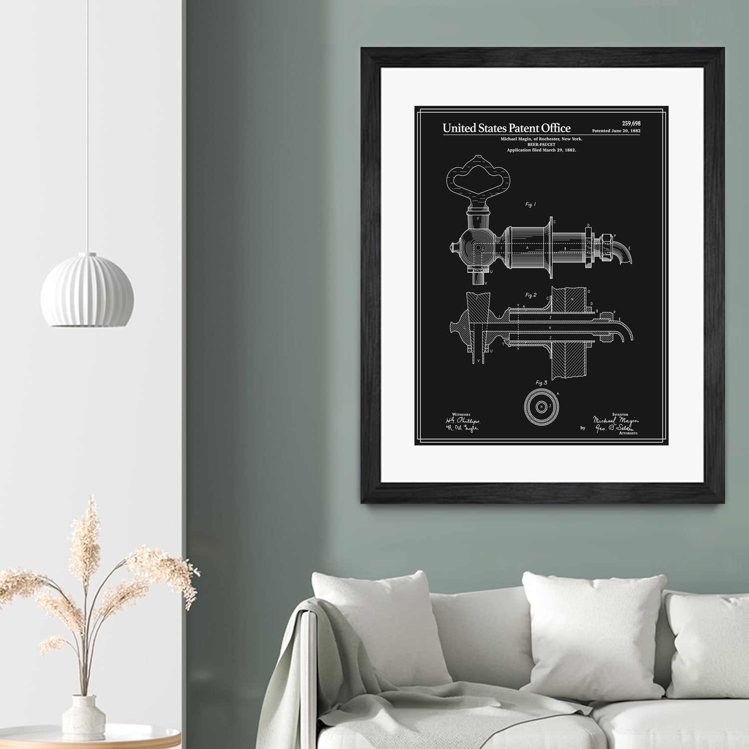 Beer Faucet Patent - Black by Finlay McNevin on GIANT ART - black typography