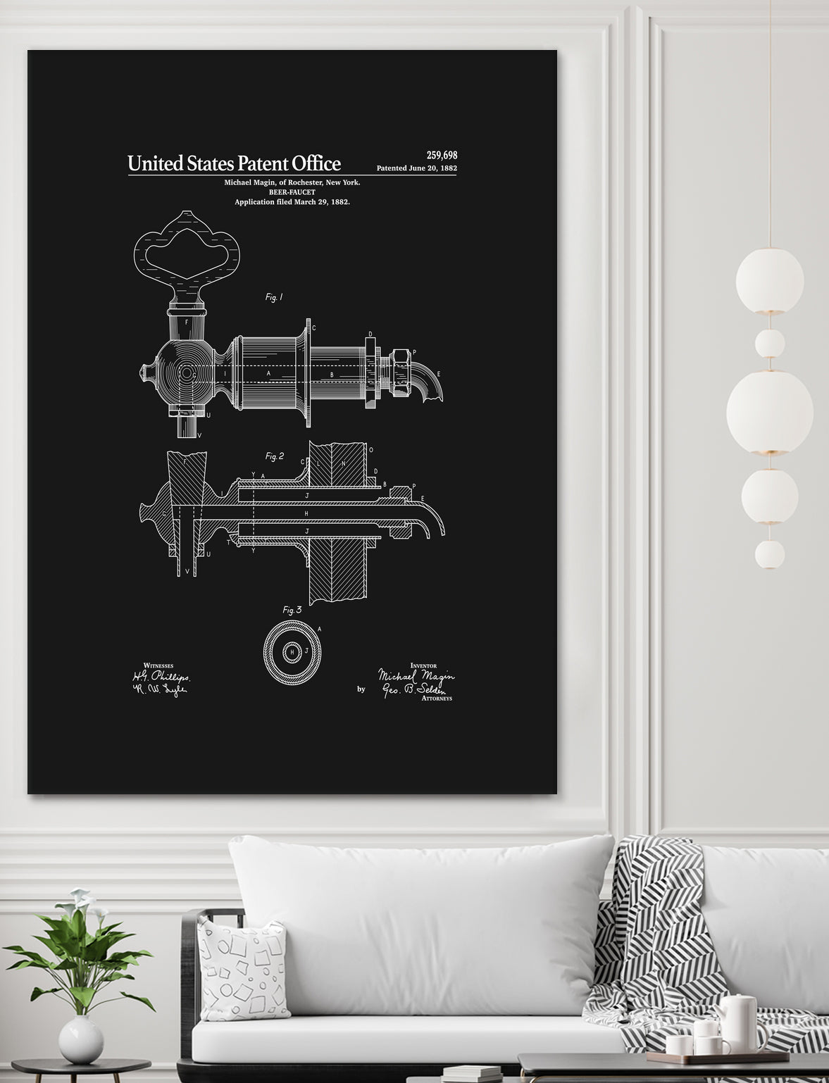 Beer Faucet Patent - Black by Finlay McNevin on GIANT ART - black typography