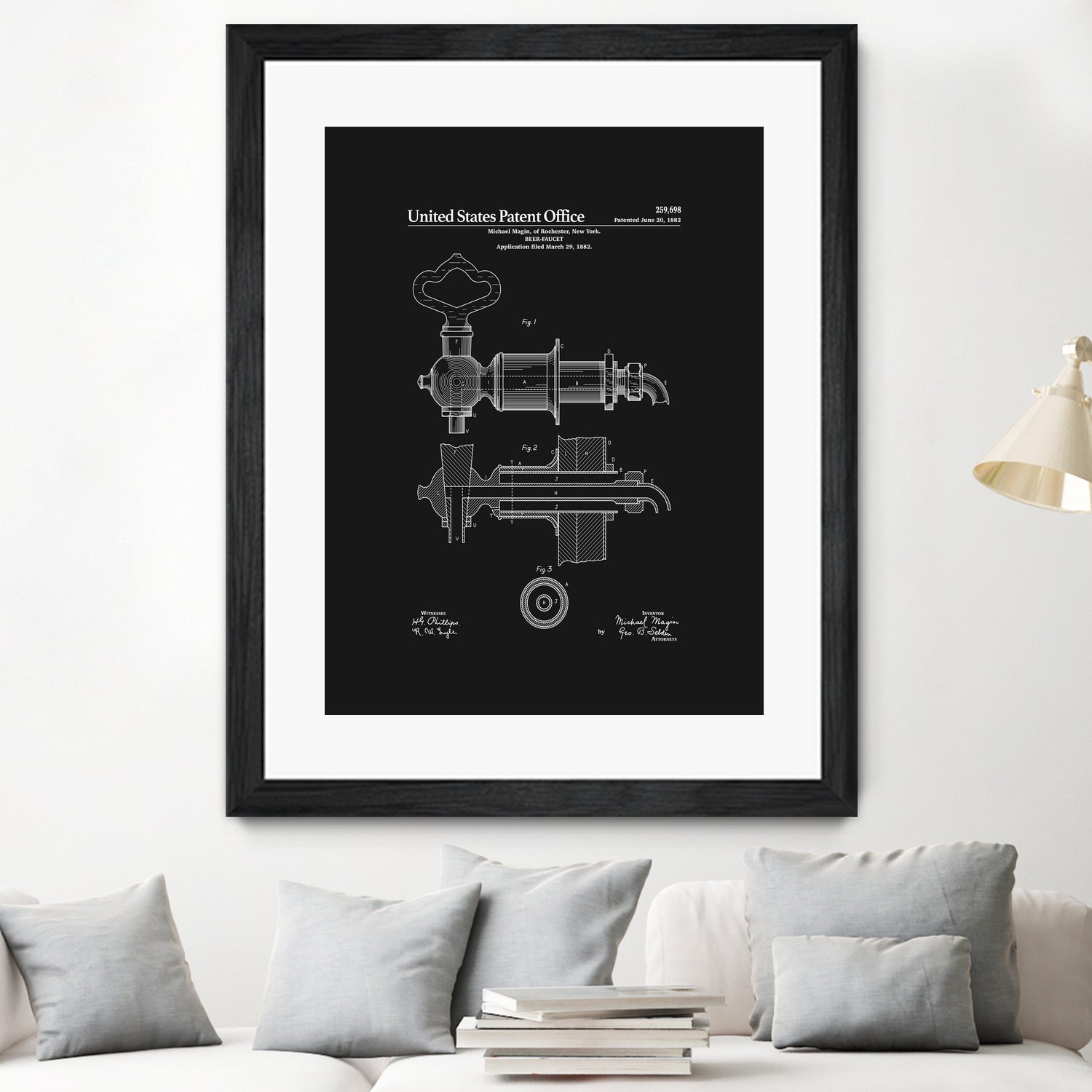 Beer Faucet Patent - Black by Finlay McNevin on GIANT ART - black typography