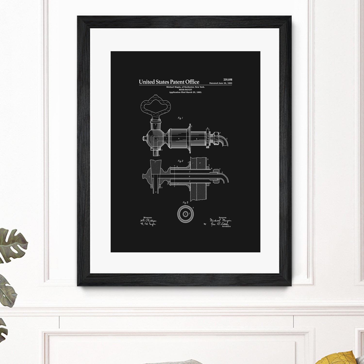 Beer Faucet Patent - Black by Finlay McNevin on GIANT ART - black typography