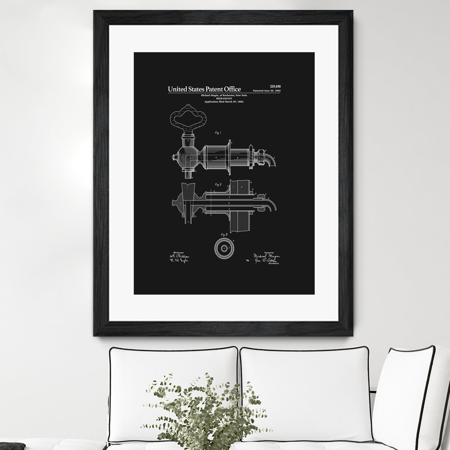 Beer Faucet Patent - Black by Finlay McNevin on GIANT ART - black typography