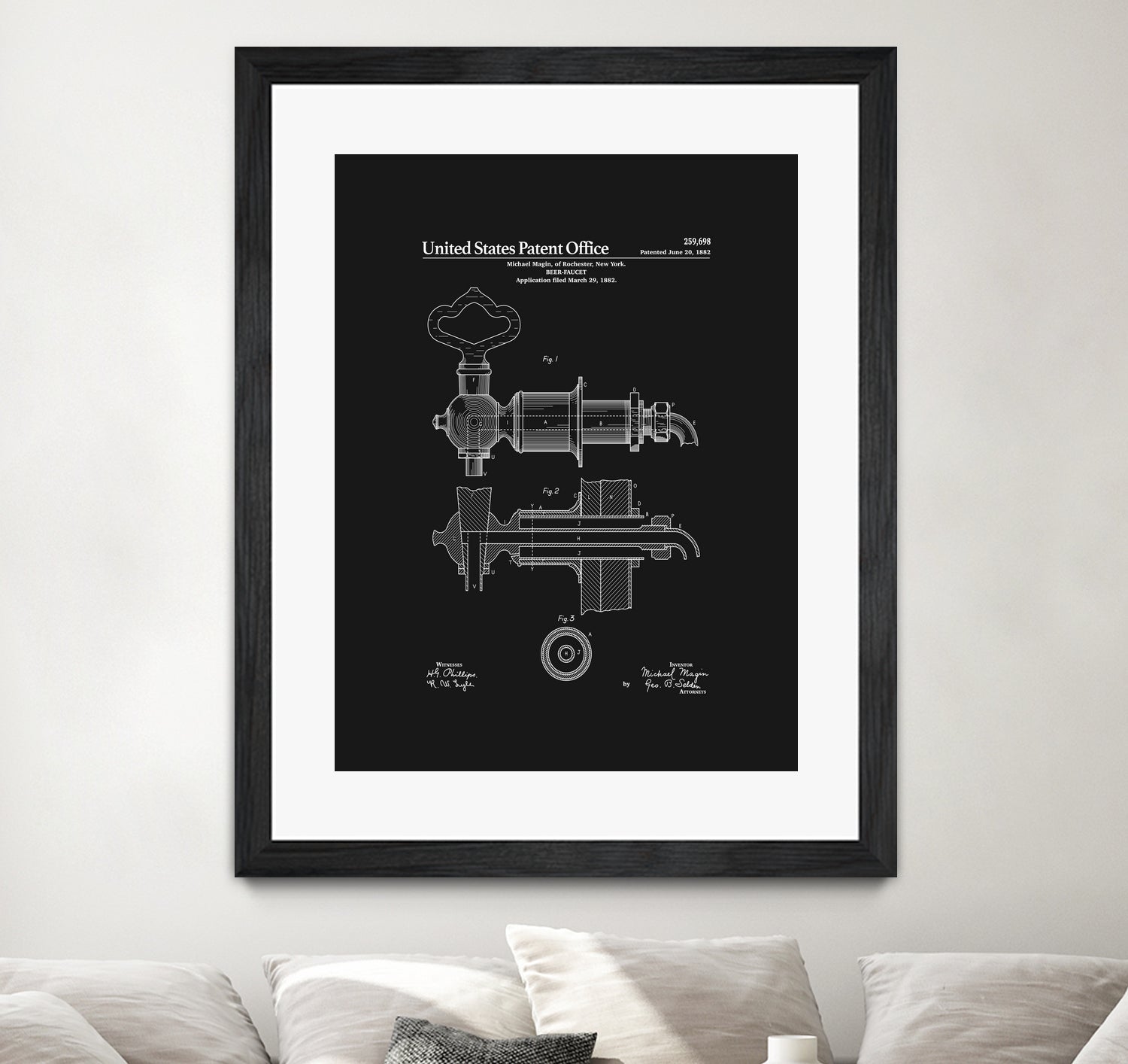 Beer Faucet Patent - Black by Finlay McNevin on GIANT ART - black typography