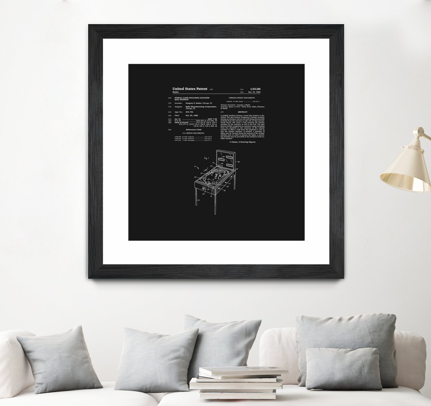 Pinball Machine Patent - Black by Finlay McNevin on GIANT ART - black typography