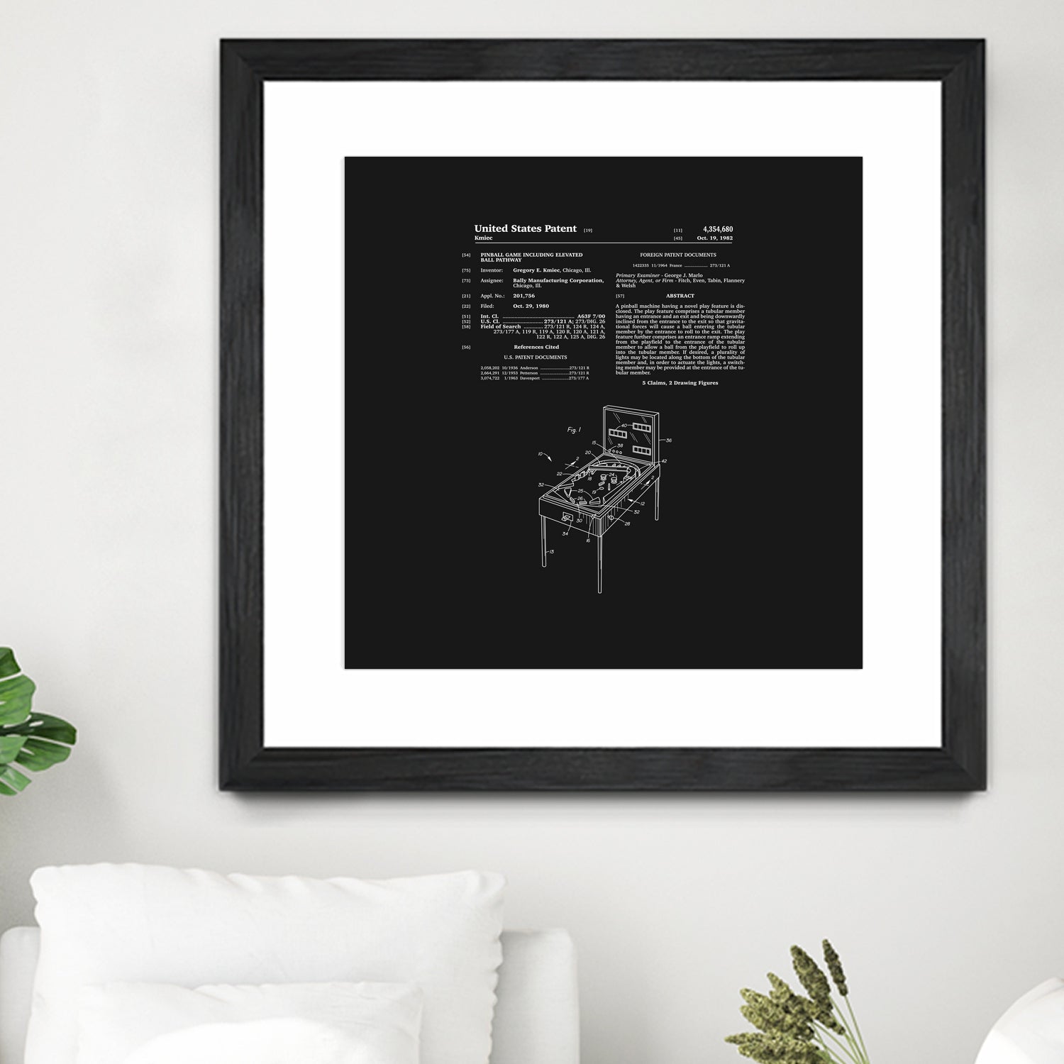 Pinball Machine Patent - Black by Finlay McNevin on GIANT ART - black typography