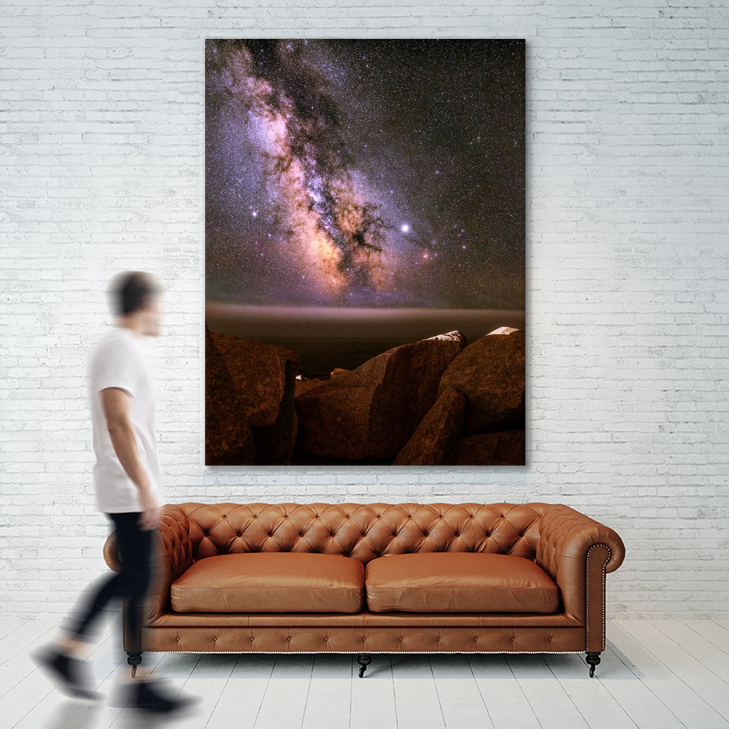 Peggy's Cove Milky Way by Lorenzo Bustillo on GIANT ART - gray photo illustration