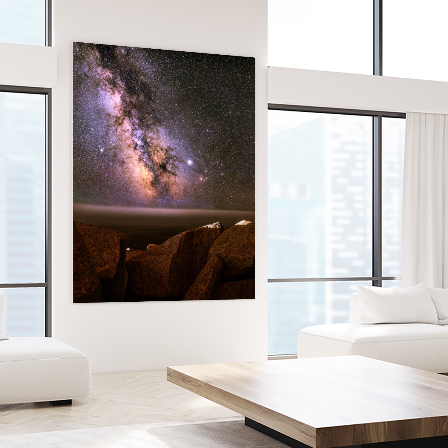 Peggy's Cove Milky Way by Lorenzo Bustillo on GIANT ART - gray photo illustration