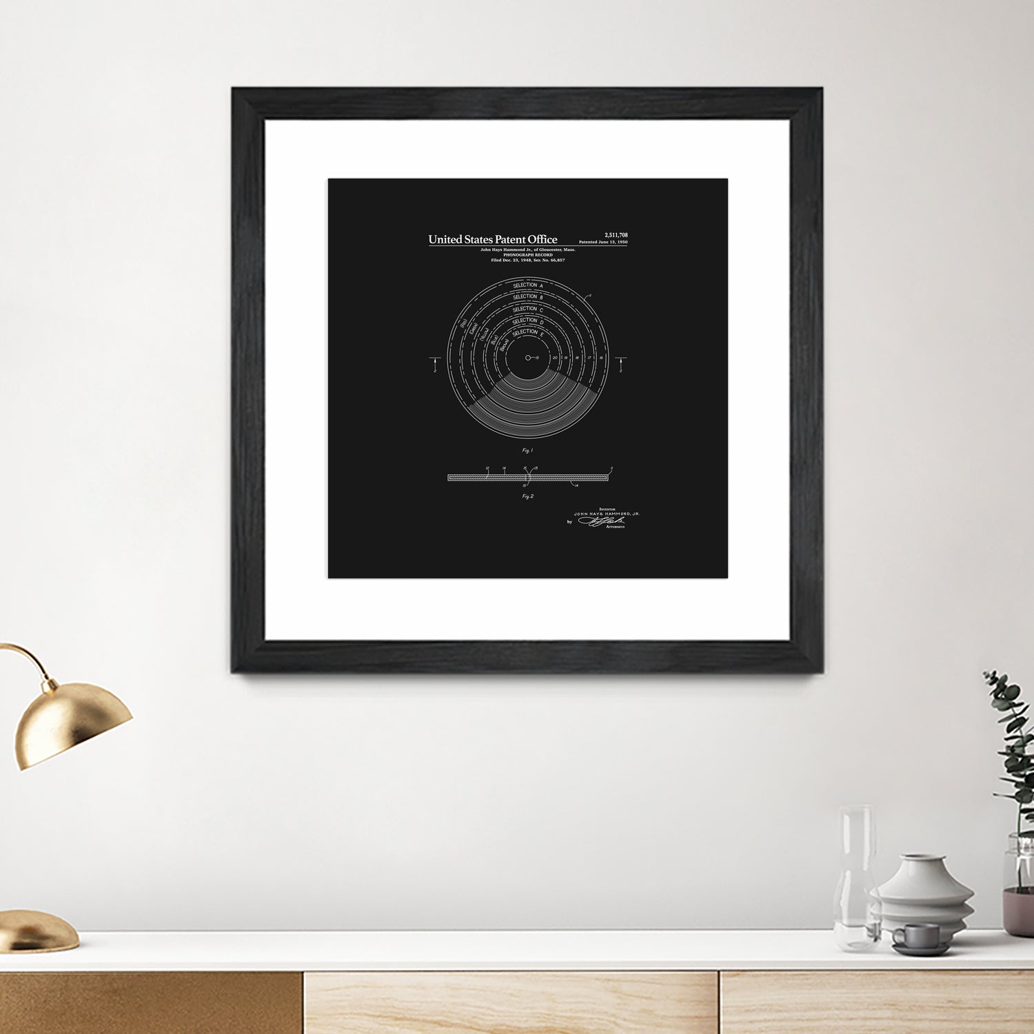 Phonograph Record Patent - Black by Finlay McNevin on GIANT ART - black typography