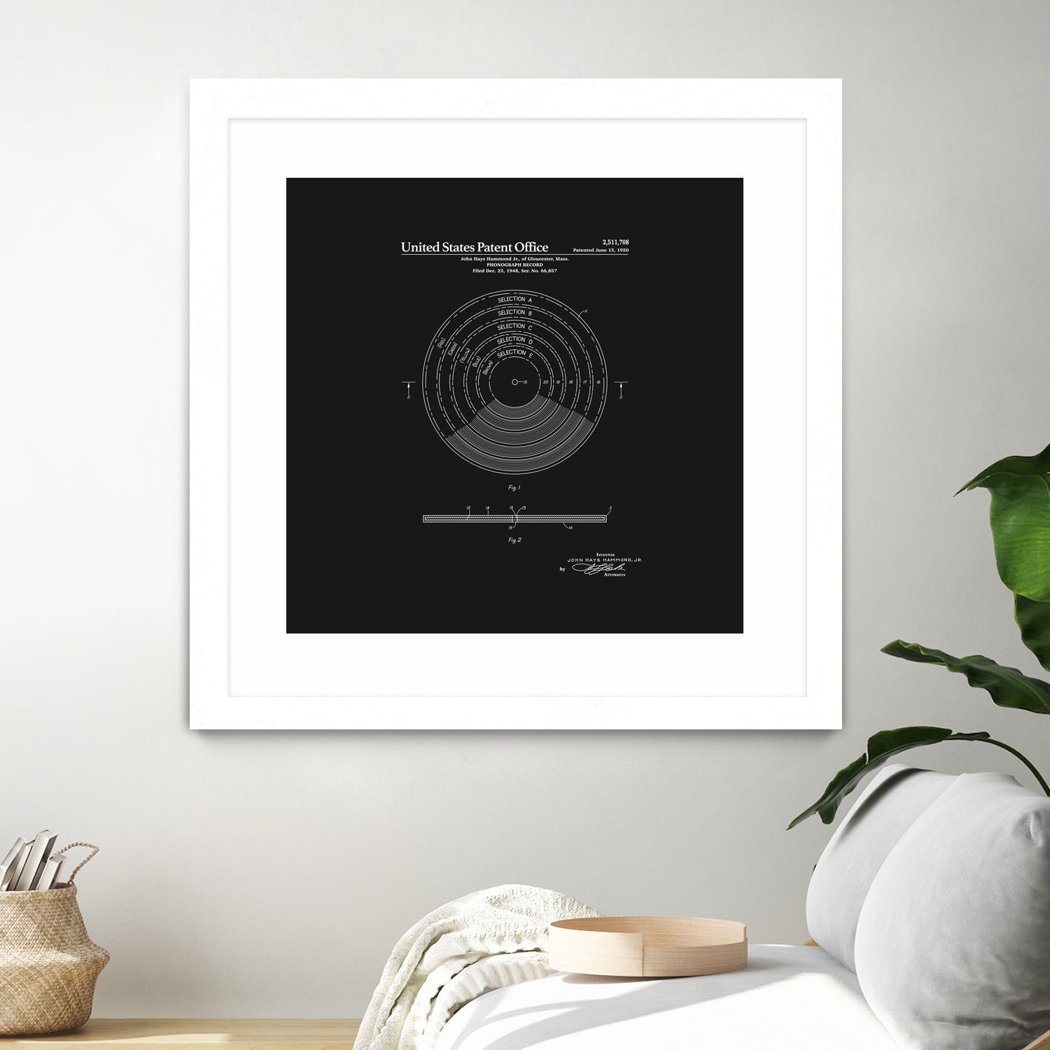 Phonograph Record Patent - Black by Finlay McNevin on GIANT ART - black typography