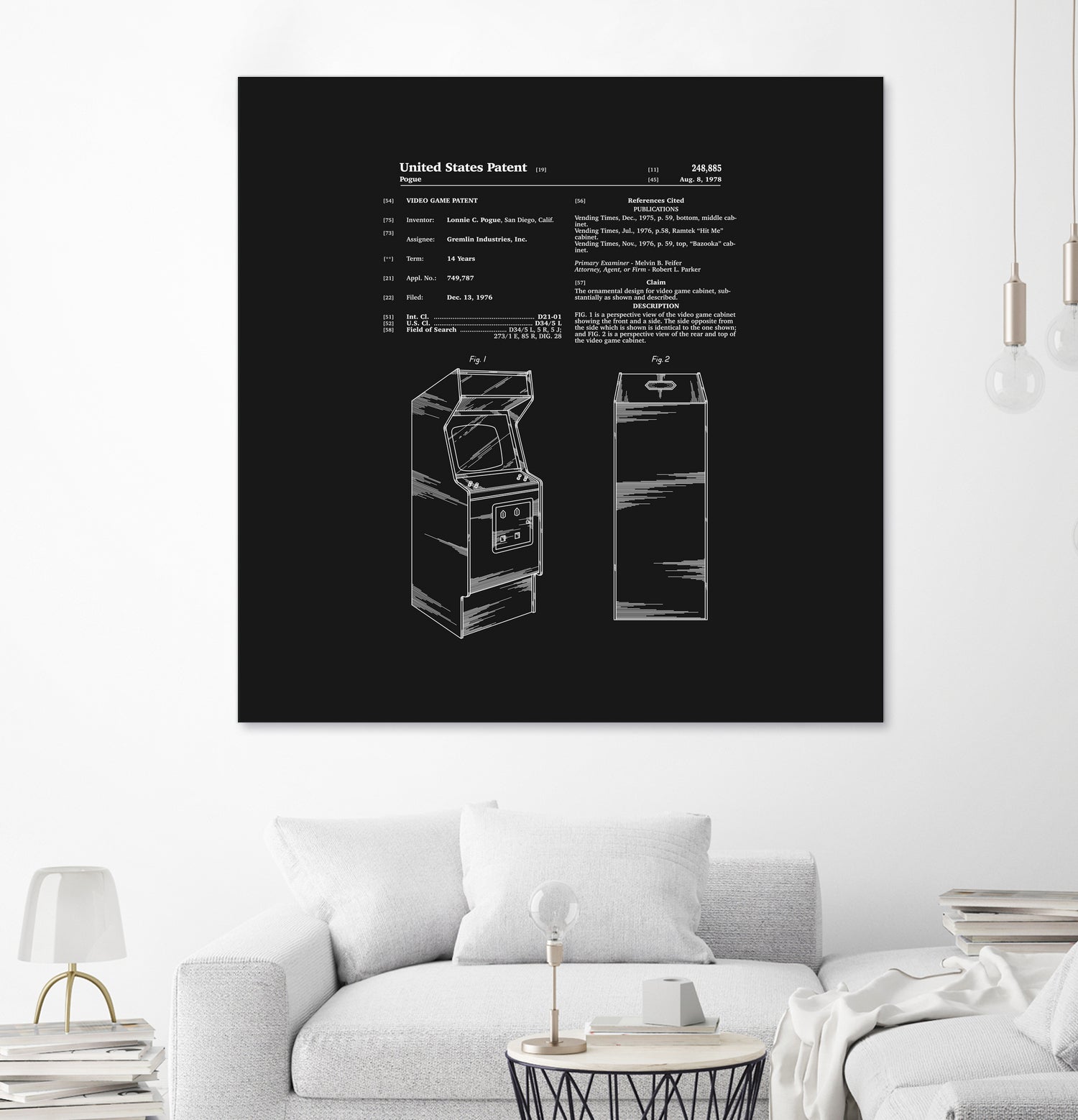 Arcade Game Patent - Black by Finlay McNevin on GIANT ART - black typography